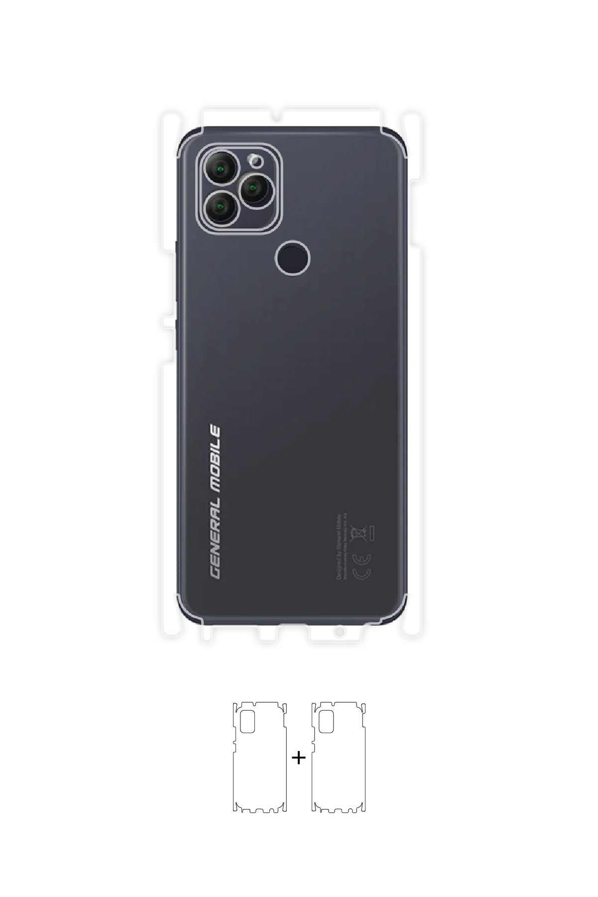General Mobile GM 22S - Arka/Yan Koruyucu Parlak Şeffaf Poliüretan Film (150 micron)