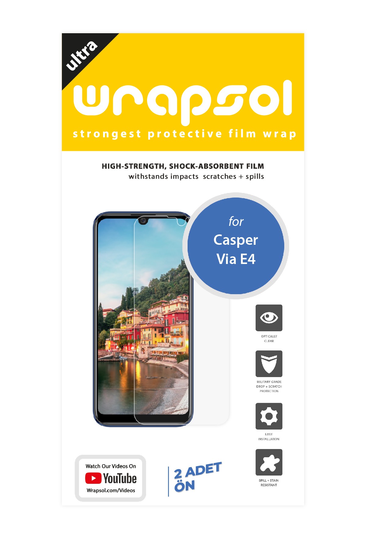 Casper Via E4 - Ekran Koruyucu Parlak Şeffaf Poliüretan Film (150 mikron)