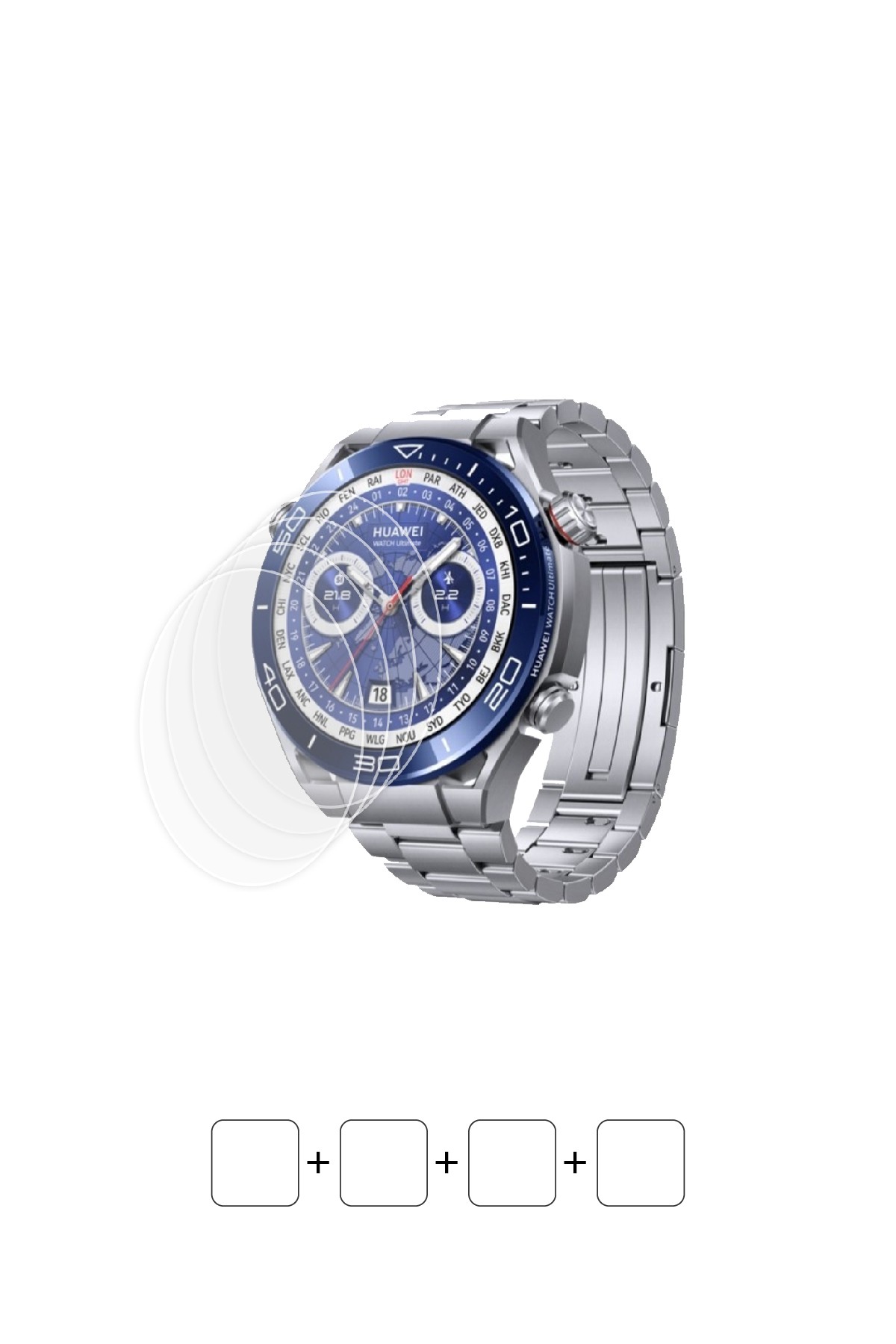 Huawei Watch Ultimate Design - Ekran Koruyucu Parlak Şeffaf Poliüretan Film (150 mikron)