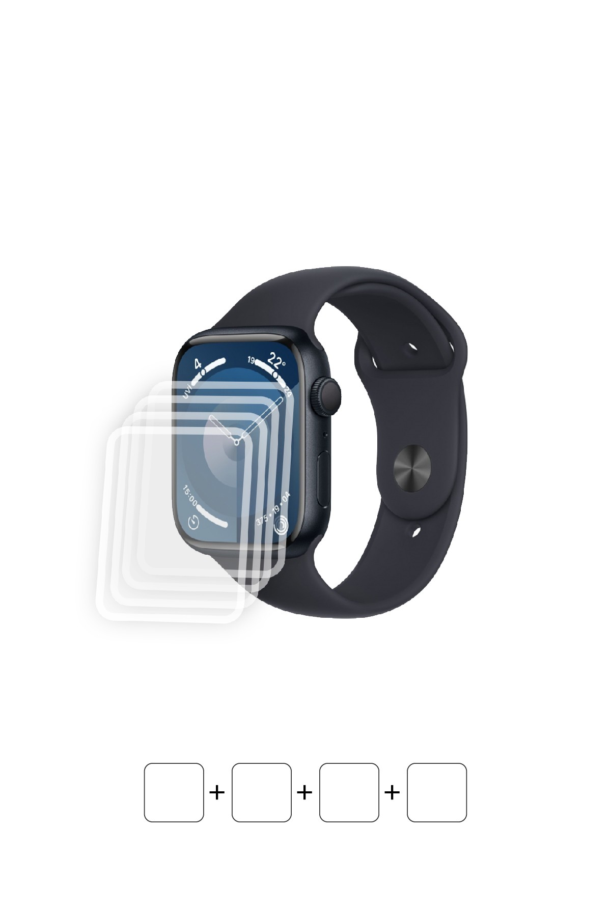 Apple Watch Series 9 / 45 mm - Ekran Koruyucu Parlak Şeffaf Poliüretan Film (150 mikron)