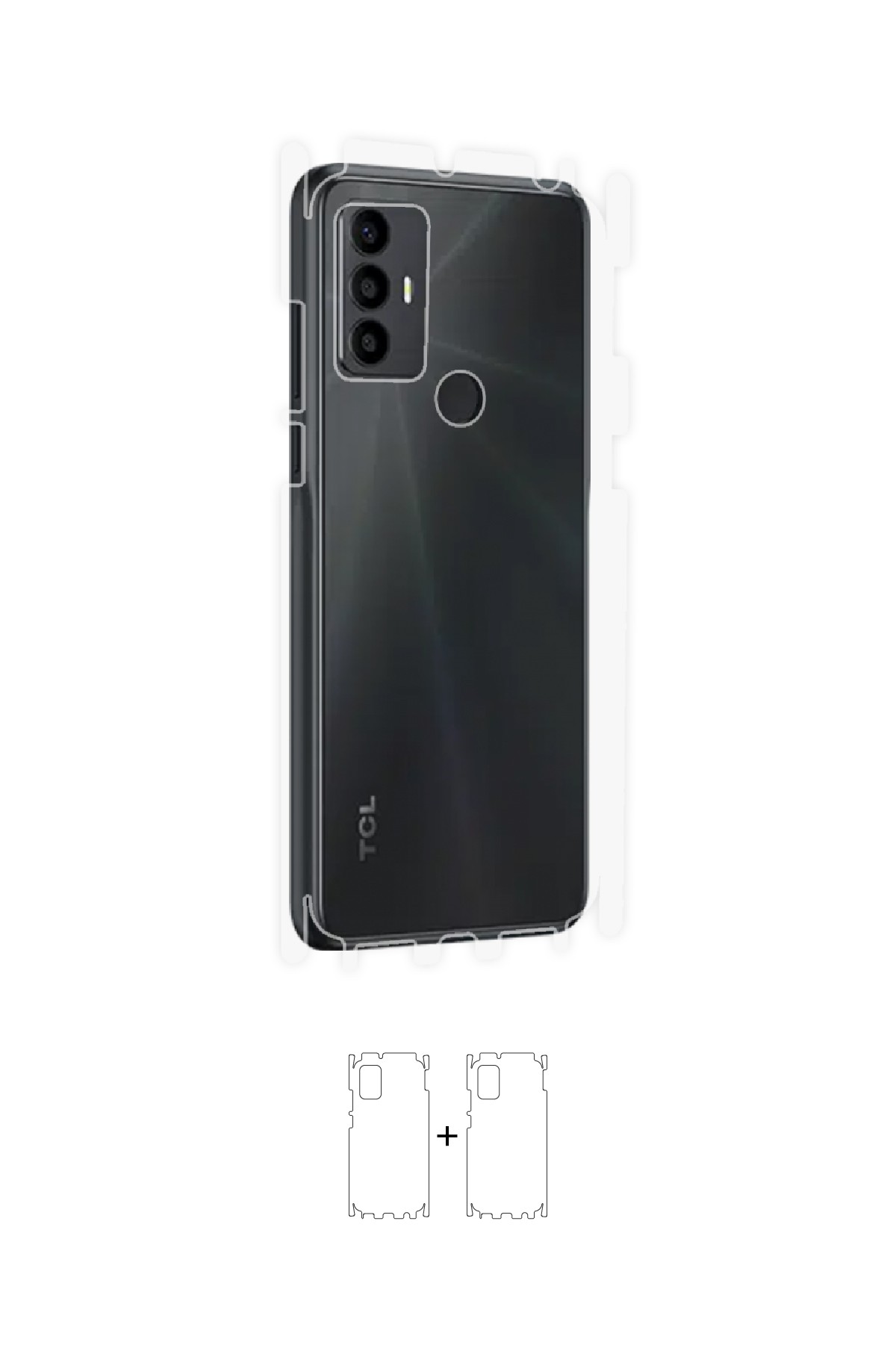 TCL 30 SE - Arka/Yan Koruyucu Parlak Şeffaf Poliüretan Film (150 micron)