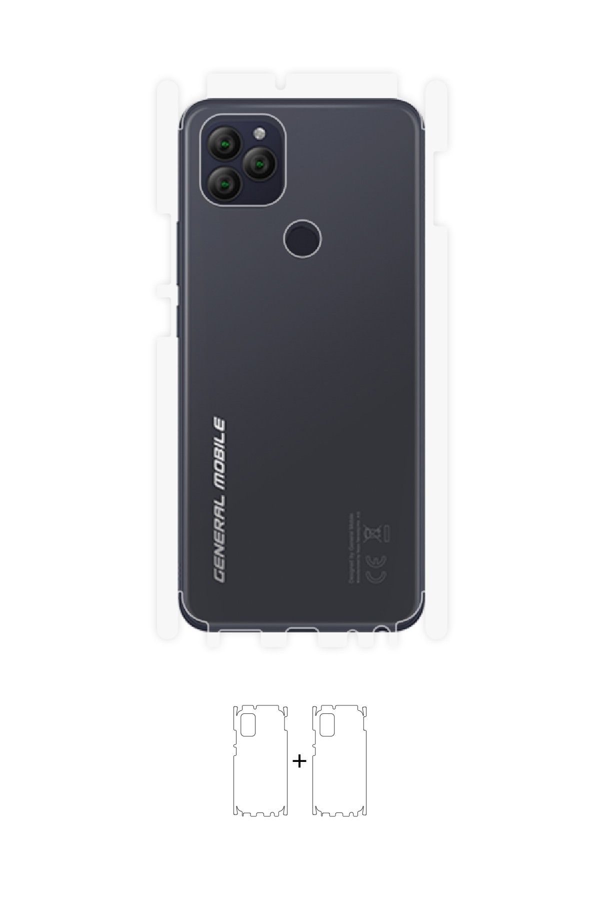 General Mobile GM 22 - Arka/Yan Koruyucu Parlak Şeffaf Poliüretan Film (150 micron)