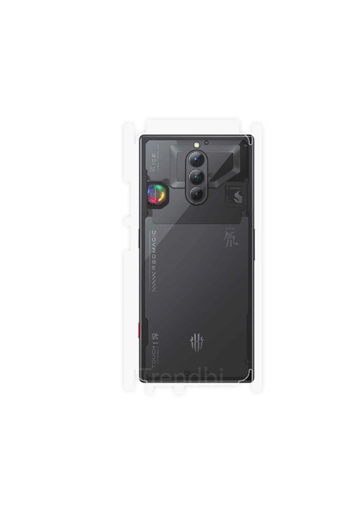 ZTE Nubia Red Magic 8S Pro Plus - Arka/Yan Koruyucu Parlak Şeffaf Poliüretan Film (150 micron)