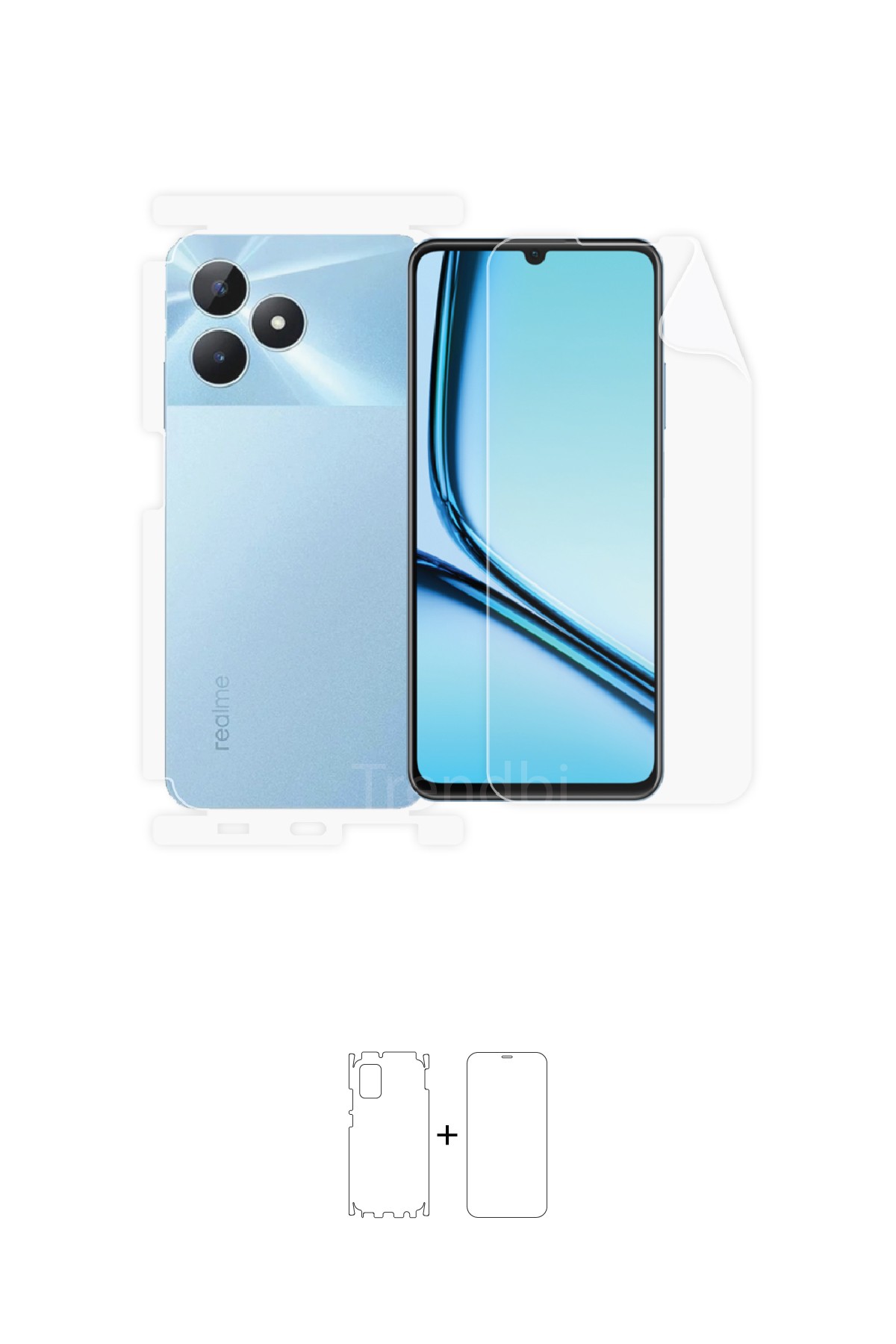 Realme Note 50 - Fullbody Koruyucu Parlak Şeffaf Poliüretan Film (150 micron)