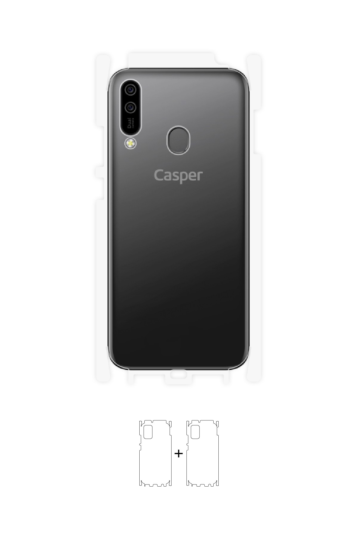 Casper Via E4 - Arka/Yan Koruyucu Parlak Şeffaf Poliüretan Film (150 micron)