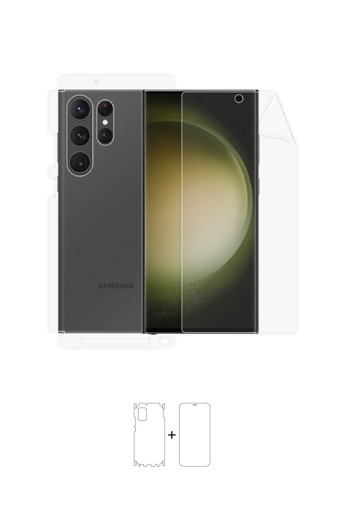 Samsung Galaxy S23 Ultra - Fullbody Koruyucu Parlak Şeffaf Poliüretan Film (150 micron)
