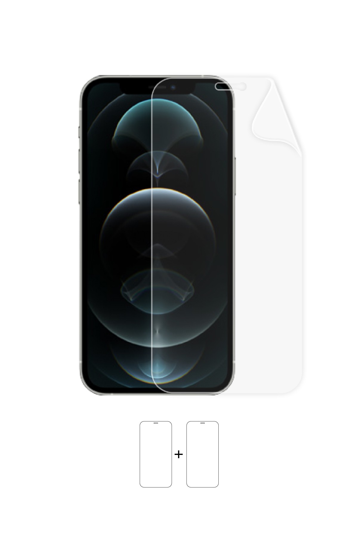 iPhone 12 Pro - Ekran Koruyucu Parlak Şeffaf Poliüretan Film (150 mikron)