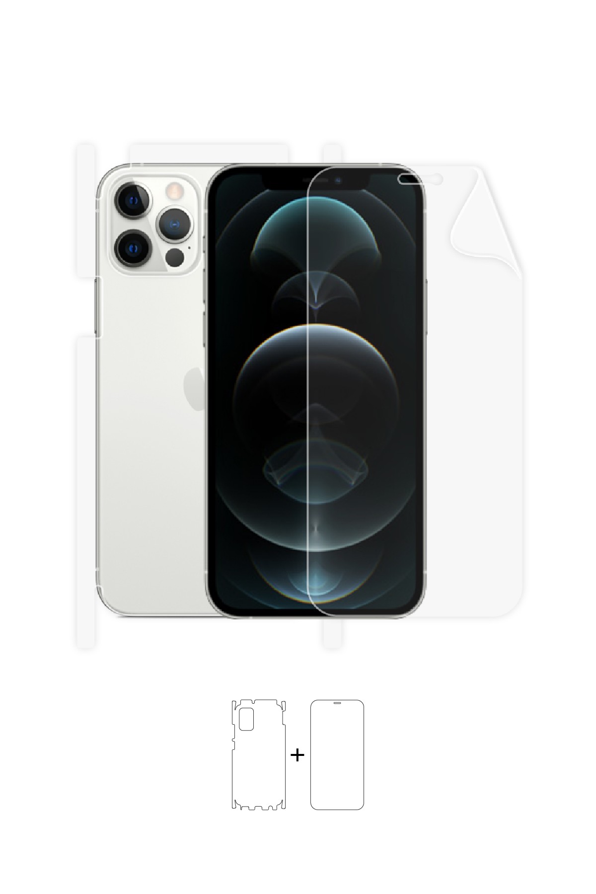 iPhone 12 Pro - Fullbody Koruyucu Parlak Şeffaf Poliüretan Film (150 micron)