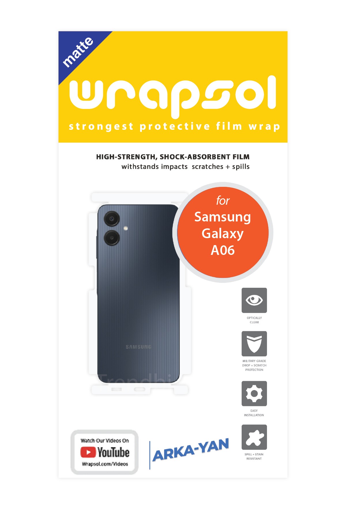 Samsung Galaxy a06 - Arka/Yan Koruyucu Mat Şeffaf Poliüretan Film (150 micron)