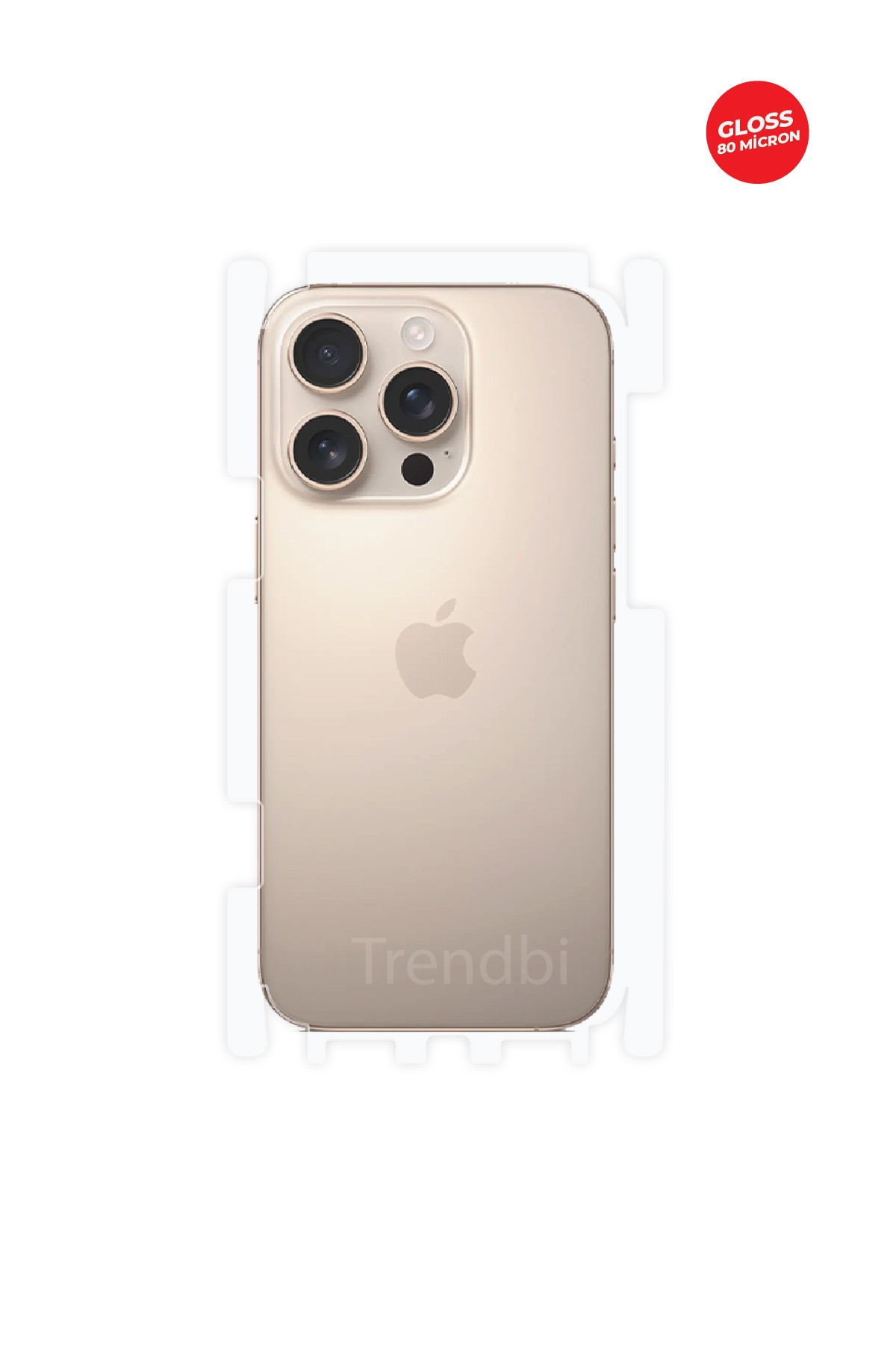 iPhone 16 Pro - Arka/Yan Koruyucu Parlak Şeffaf TPU Film (80 micron)