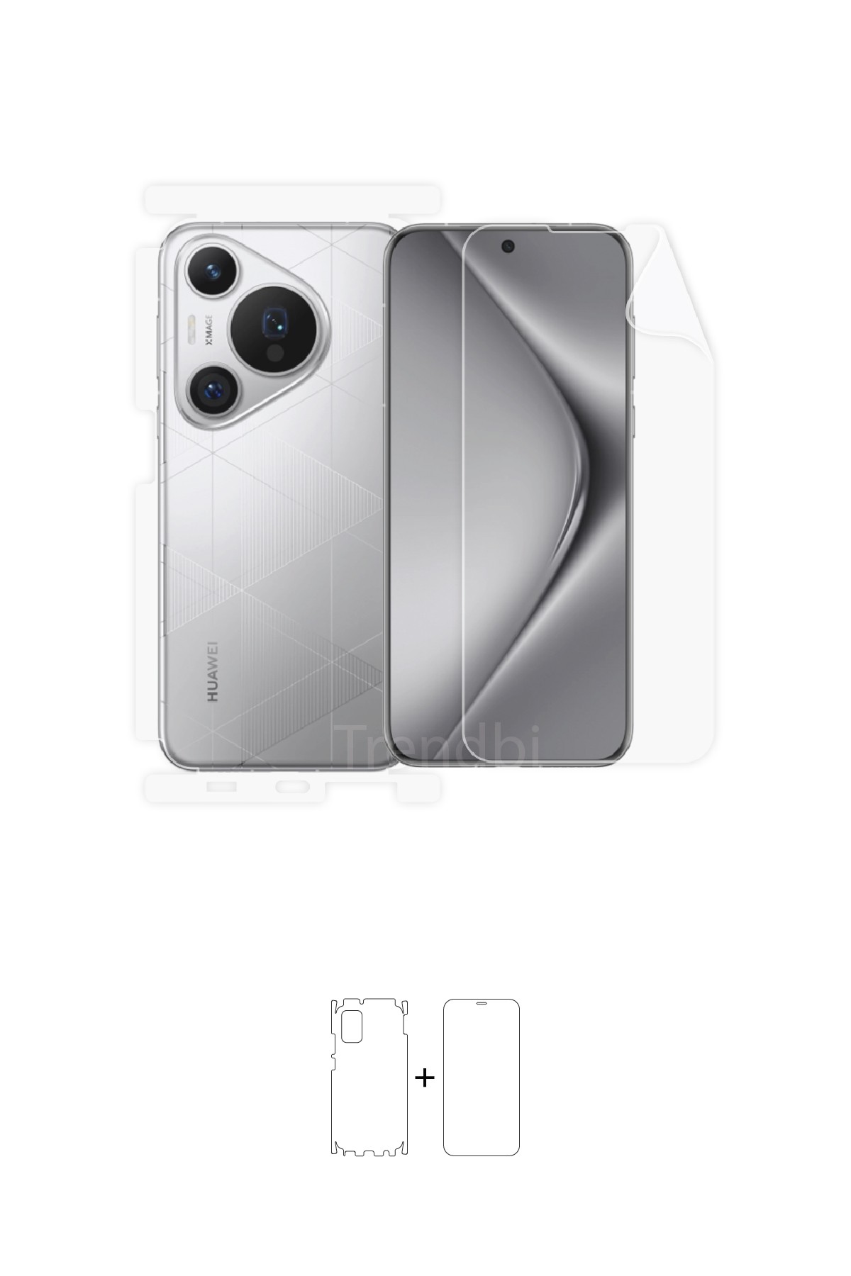 Huawei Pura 70 Pro Plus - Fullbody Koruyucu Parlak Şeffaf Poliüretan Film (150 micron)