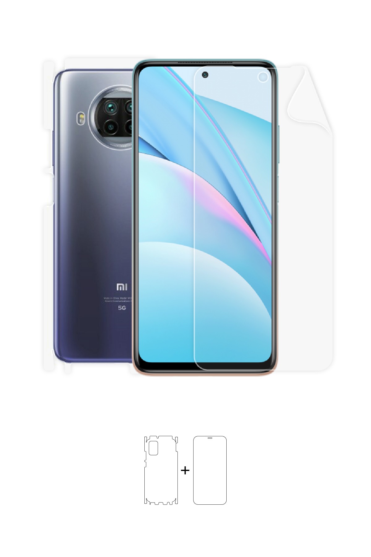 Xiaomi Mi 10T Lite - Fullbody Koruyucu Parlak Şeffaf Poliüretan Film (150 micron)