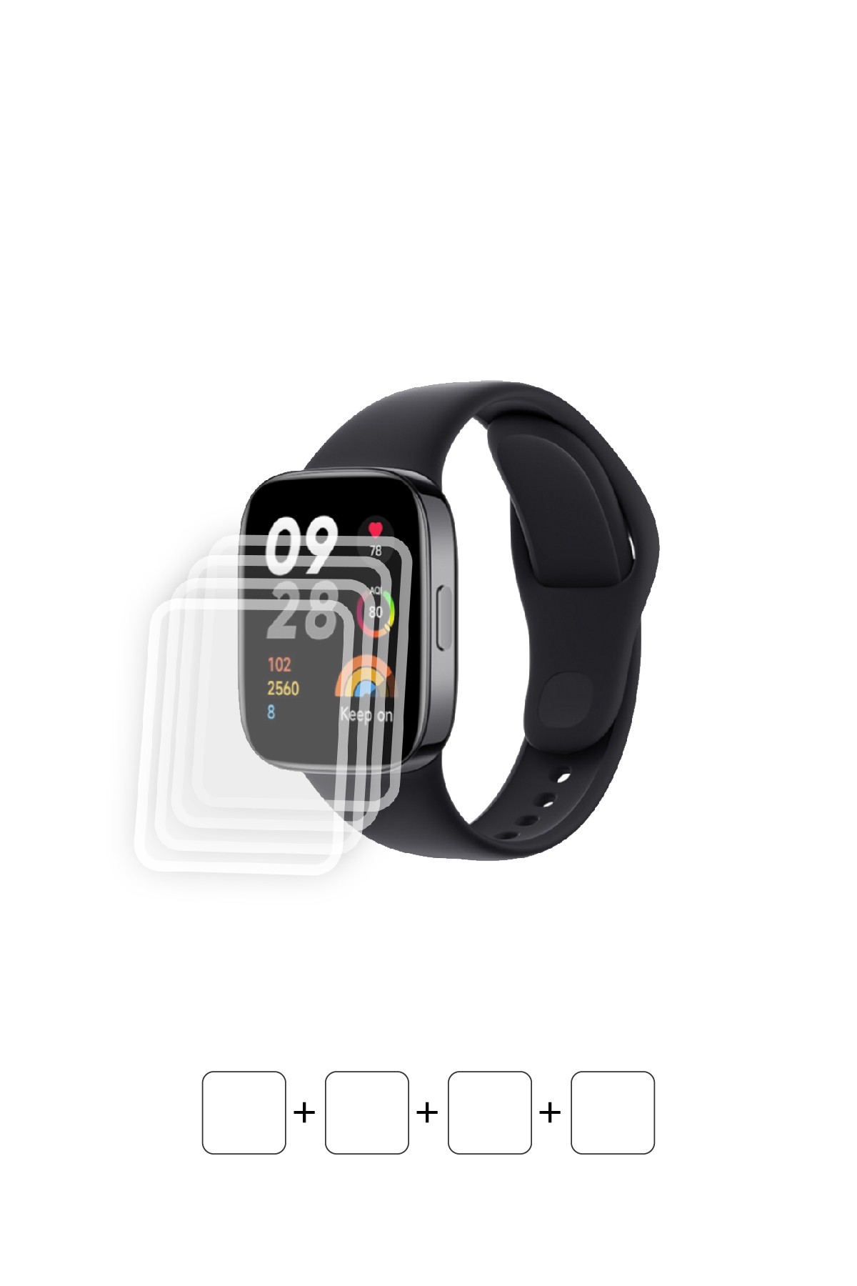 Xiaomi Redmi Watch 3 - Ekran Koruyucu Parlak Şeffaf Poliüretan Film (150 mikron)