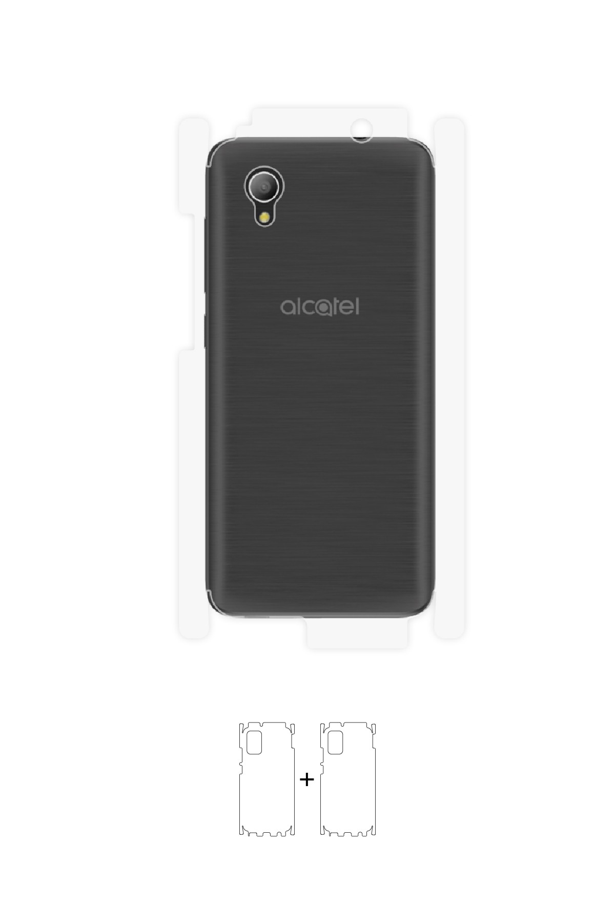 Alcatel 1 - Arka/Yan Koruyucu Parlak Şeffaf Poliüretan Film (150 micron)