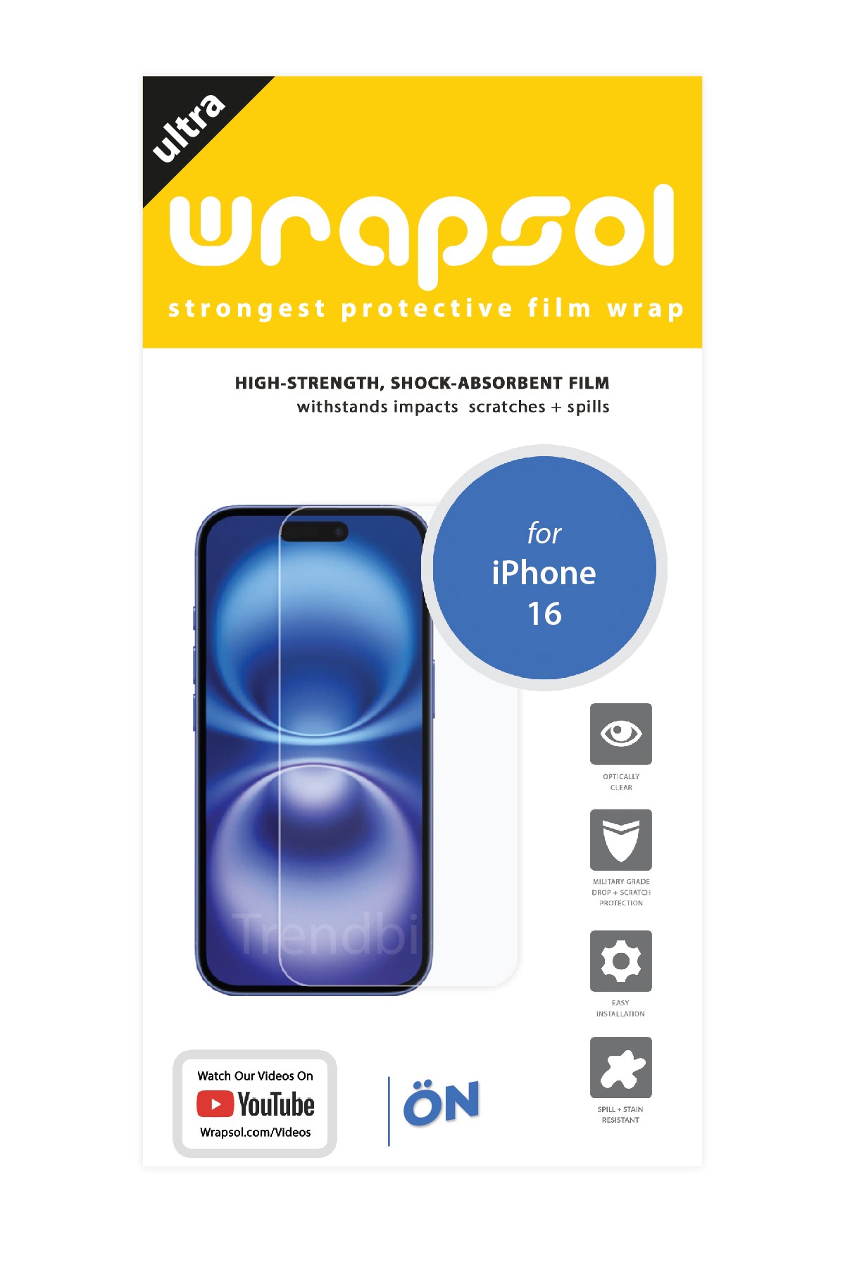 iPhone 16 - Ekran Koruyucu Parlak Şeffaf Poliüretan Film (150 mikron)
