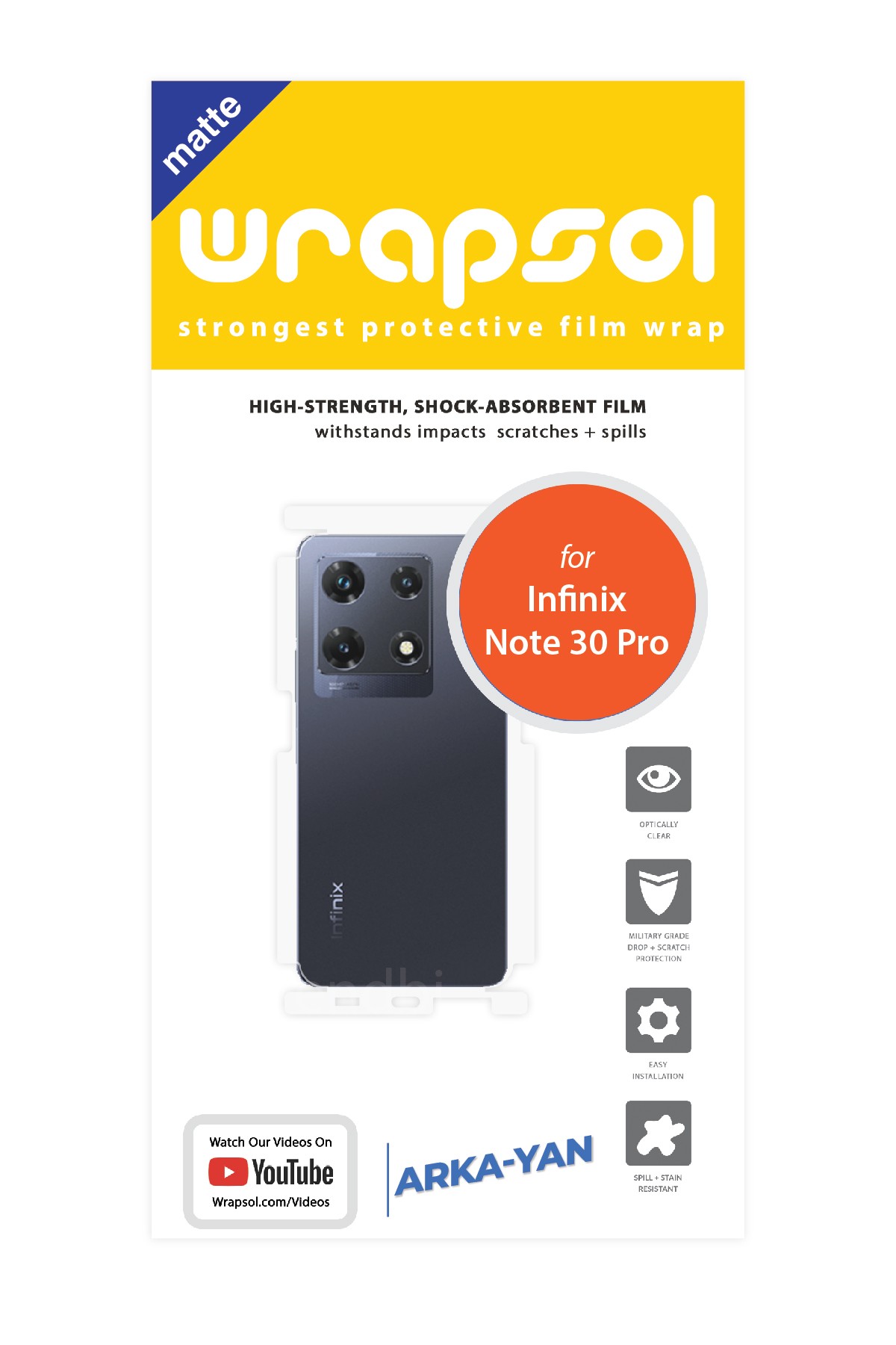 Infinix Note 30 Pro - Arka/Yan Koruyucu Mat Şeffaf Poliüretan Film (150 micron)