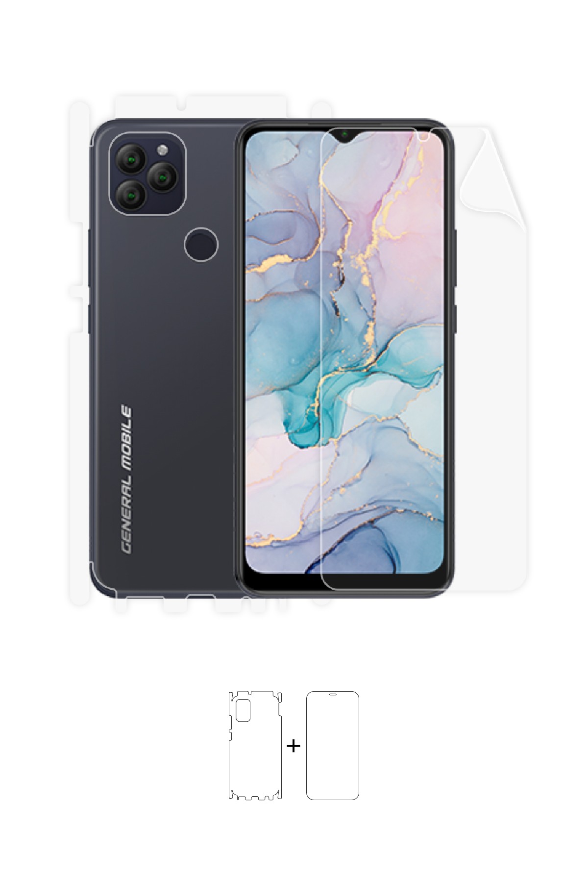 General Mobile GM 22 - Fullbody Koruyucu Parlak Şeffaf Poliüretan Film (150 micron)