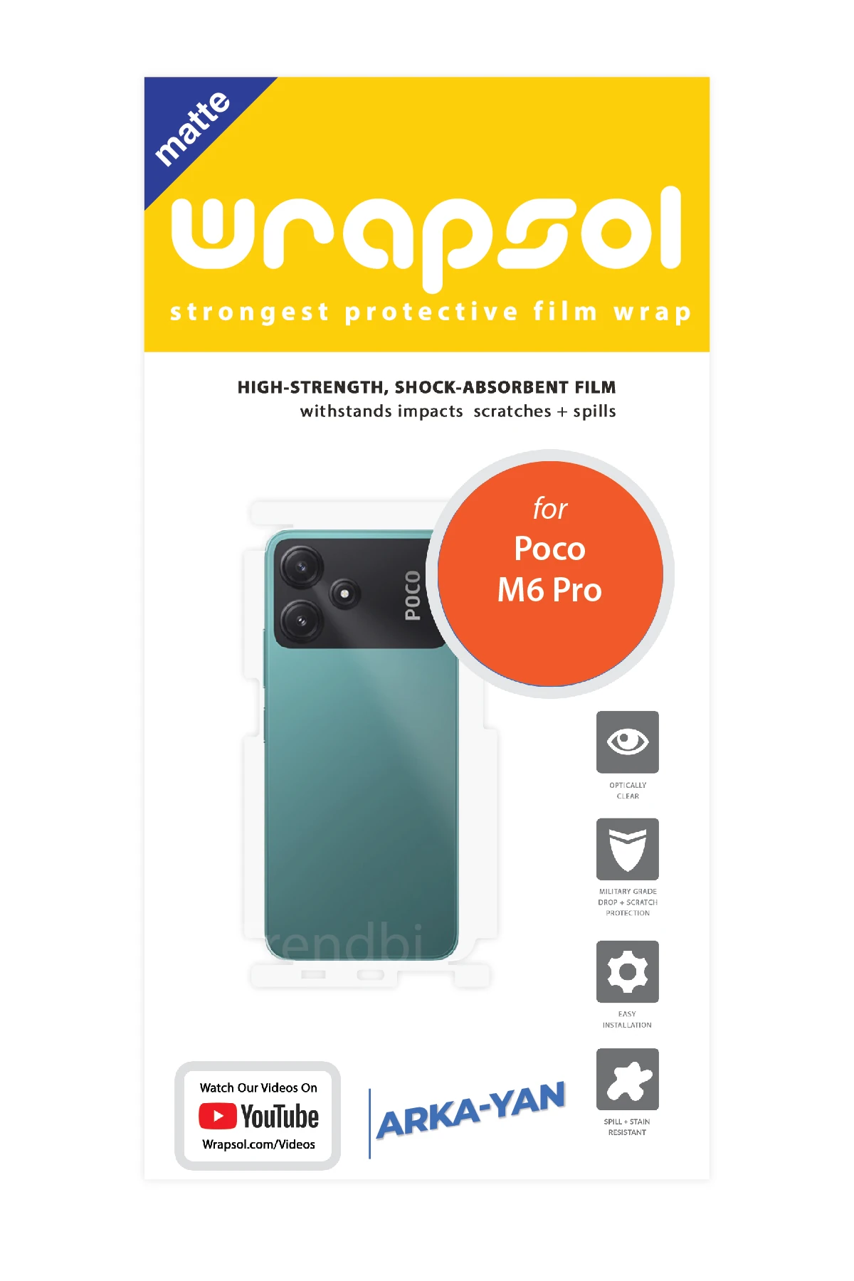 Xiaomi Poco M6 Pro - Arka/Yan Koruyucu Mat Şeffaf Poliüretan Film (150 micron)