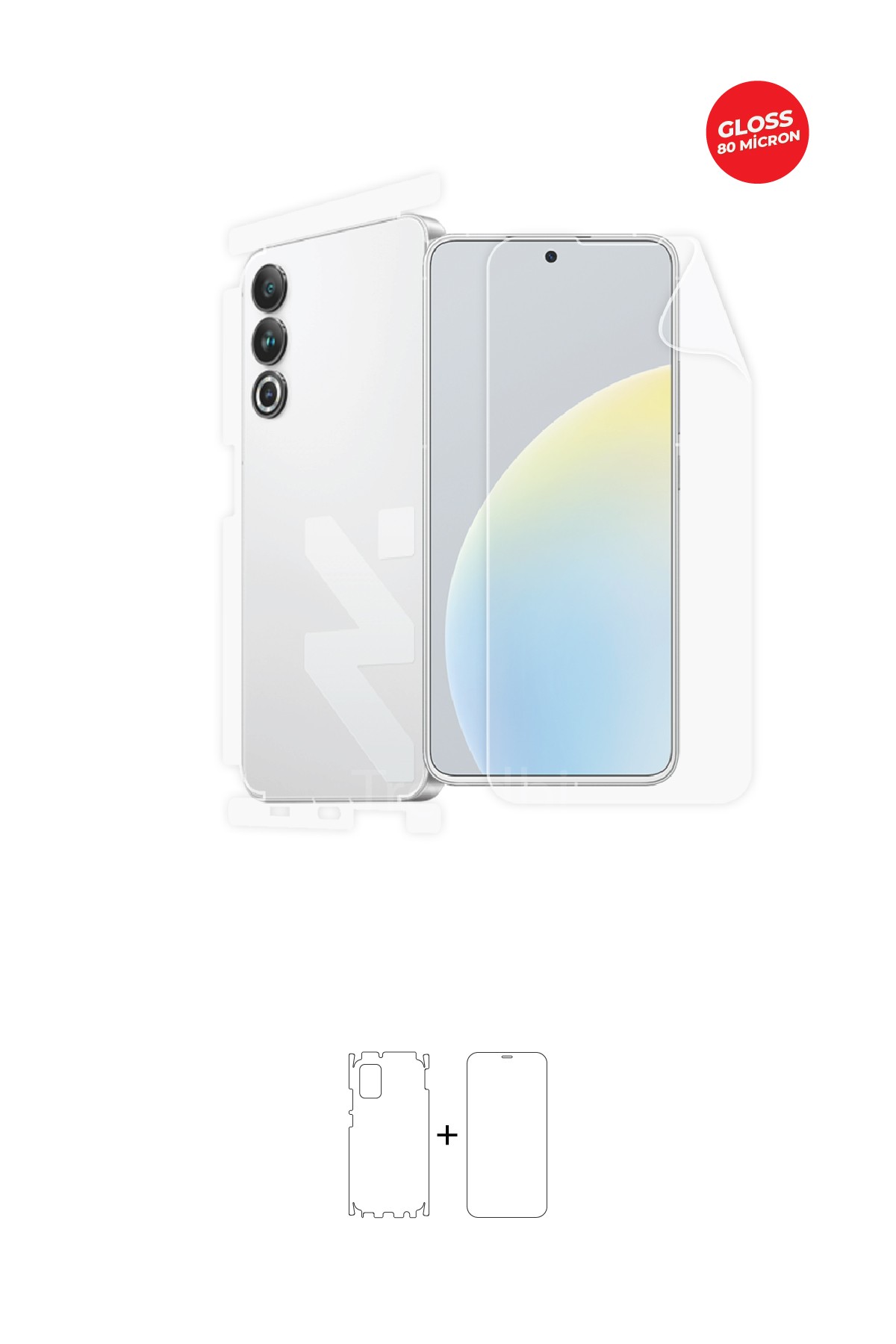 Meizu 20 Classic - Fullbody Koruyucu Parlak Şeffaf TPU Film (80 micron)