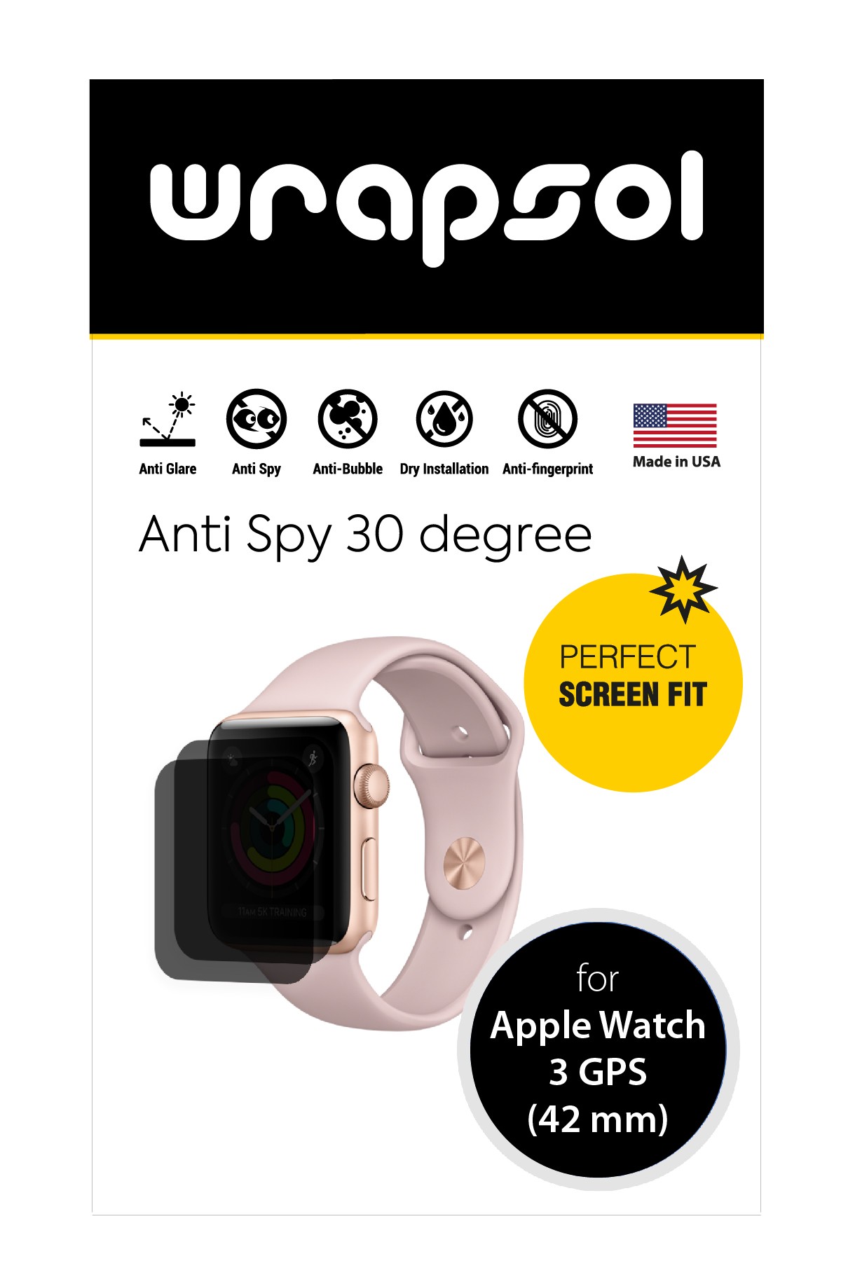 Apple Watch Series 3 GPS 42 mm - Mat Hayalet Ekran Koruyucu Film (120 micron)