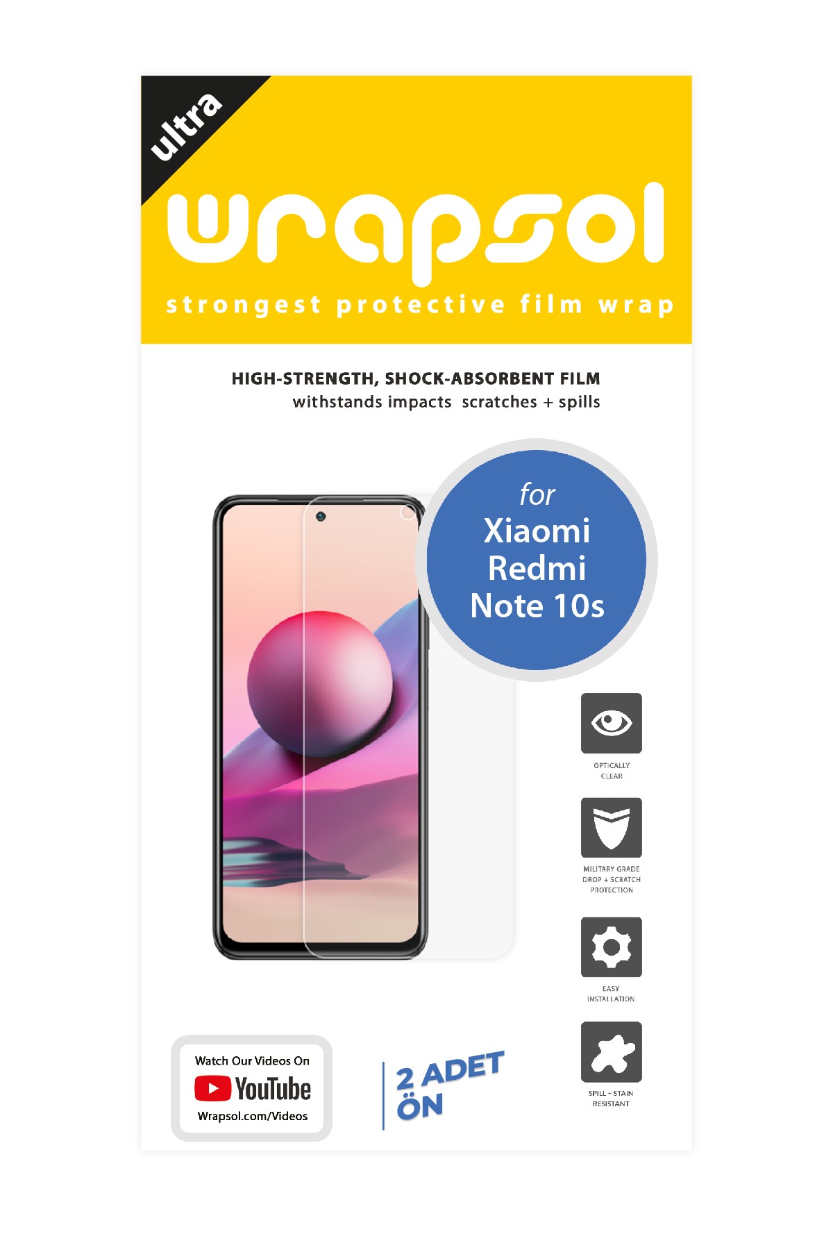 Xiaomi Redmi Note 10s - Ekran Koruyucu Parlak Şeffaf Poliüretan Film (150 mikron)