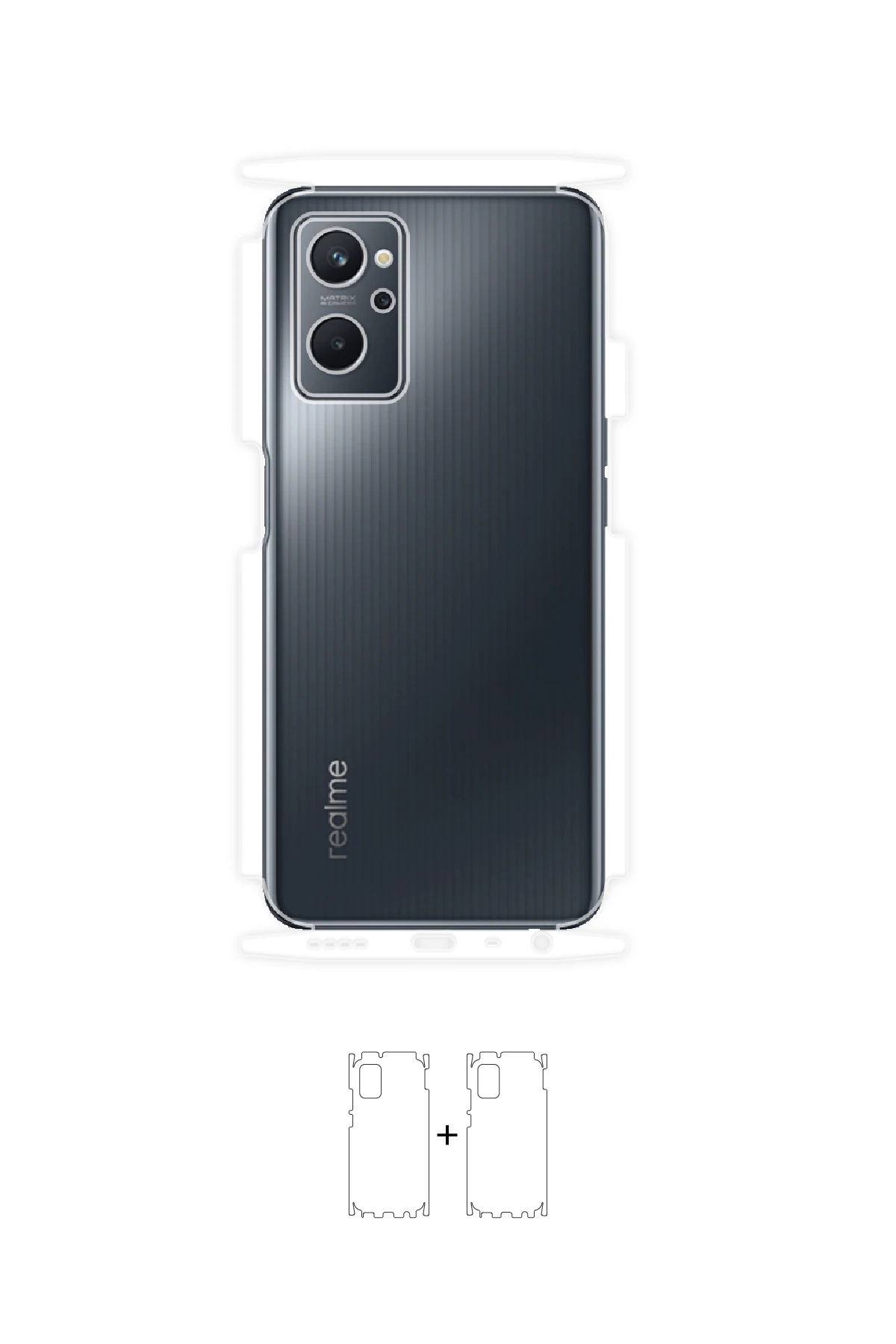 Realme 9i - Arka/Yan Koruyucu Parlak Şeffaf Poliüretan Film (150 micron)