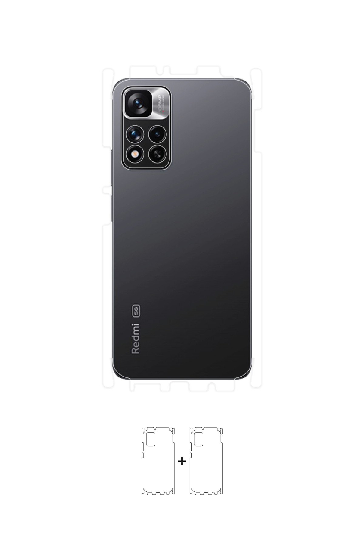 Xiaomi Redmi Note 11 Pro Plus 5G - Arka/Yan Koruyucu Parlak Şeffaf Poliüretan Film (150 micron)