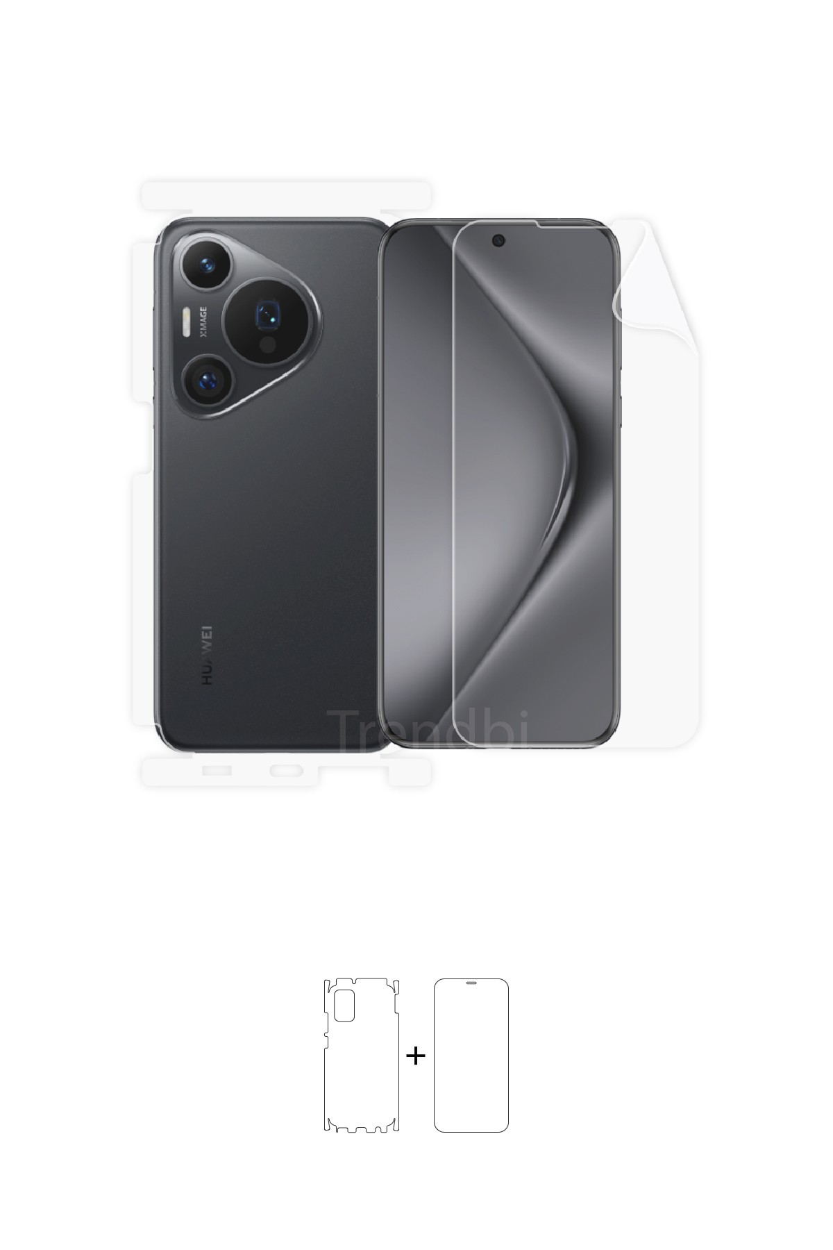 Huawei Pura 70 Pro - Fullbody Koruyucu Parlak Şeffaf Poliüretan Film (150 micron)