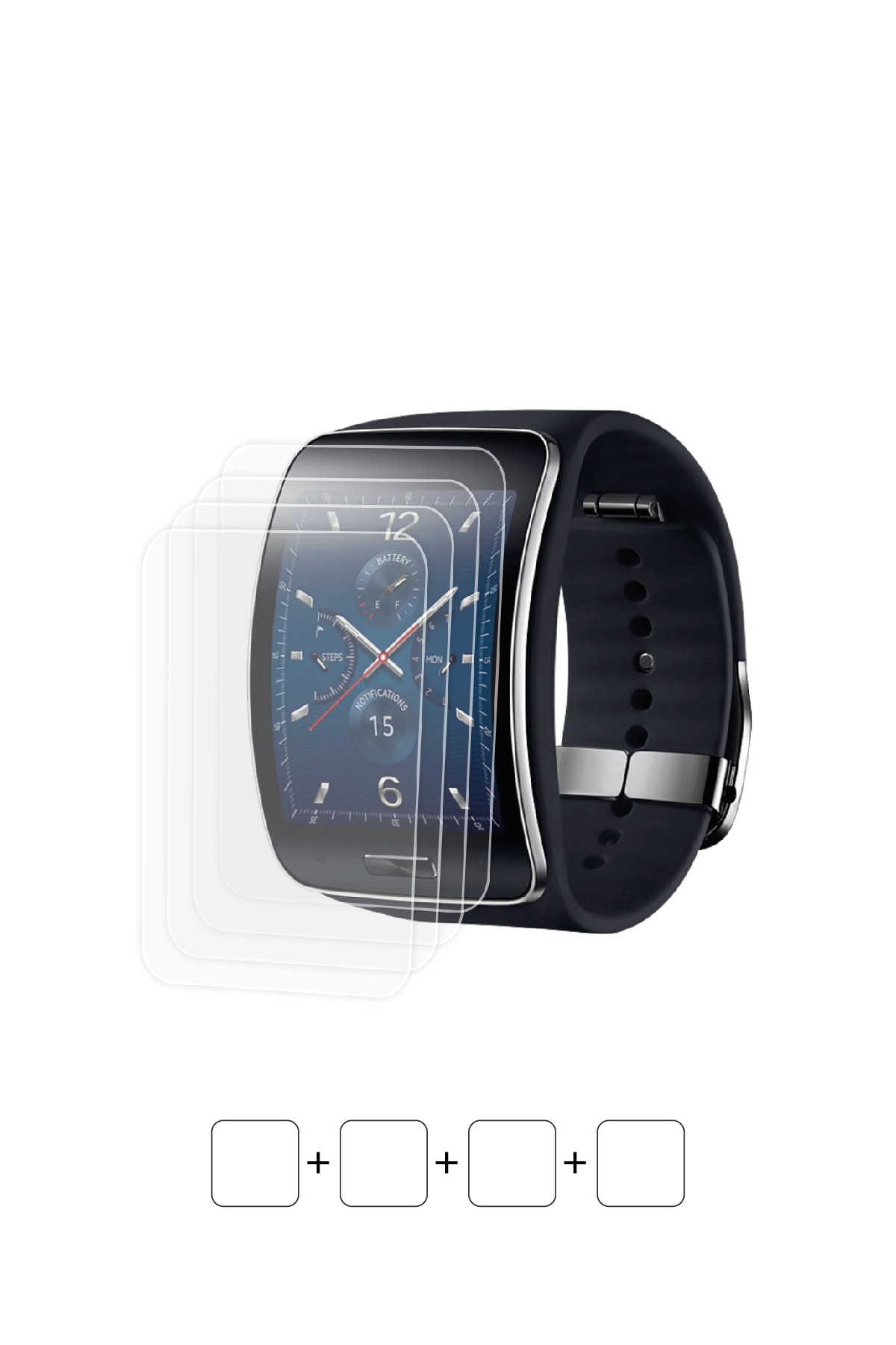 Samsung Gear S - Ekran Koruyucu Parlak Şeffaf Poliüretan Film (150 mikron)