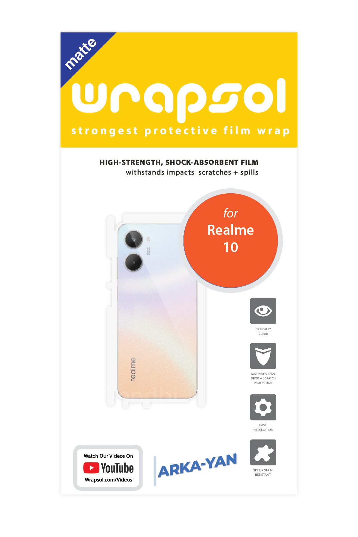 Realme 10 - Arka/Yan Koruyucu Mat Şeffaf Poliüretan Film (150 micron)