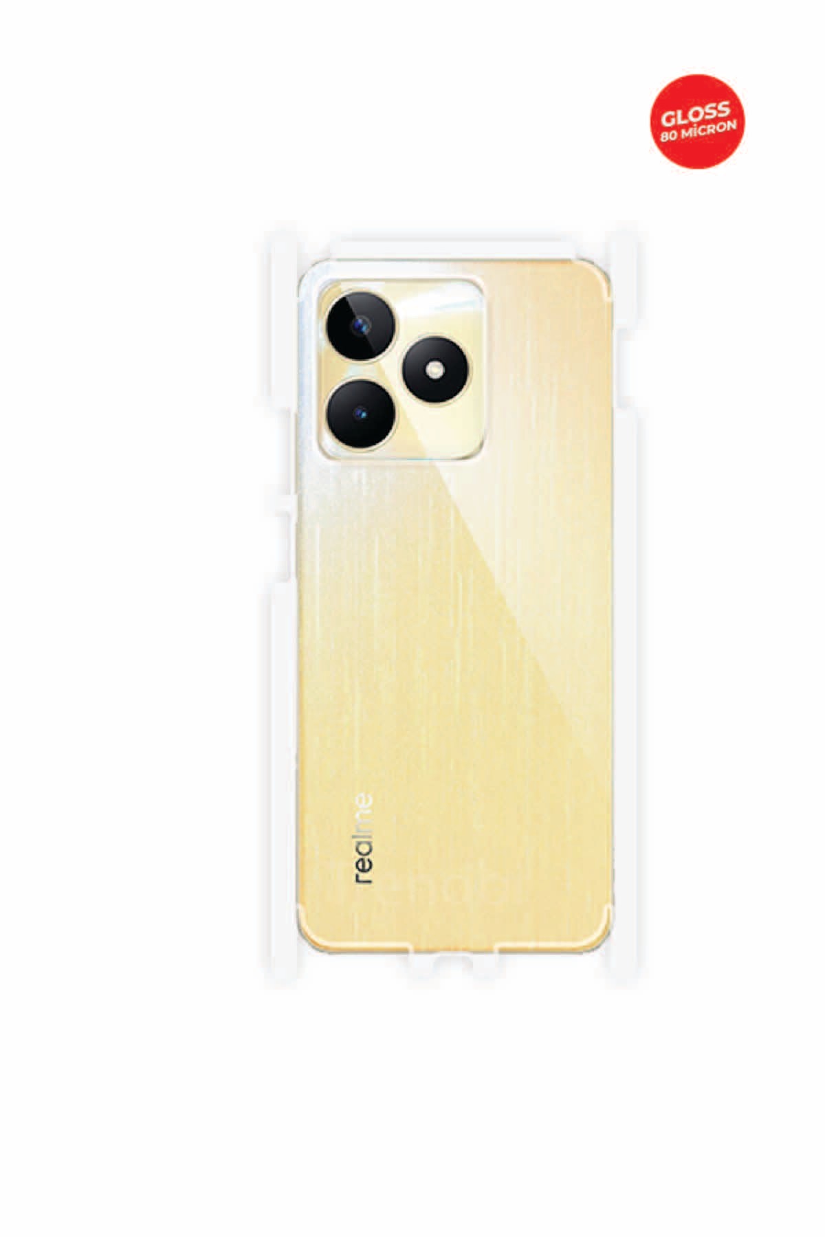 Realme C53 - Arka/Yan Koruyucu Parlak Şeffaf TPU Film (80 micron)