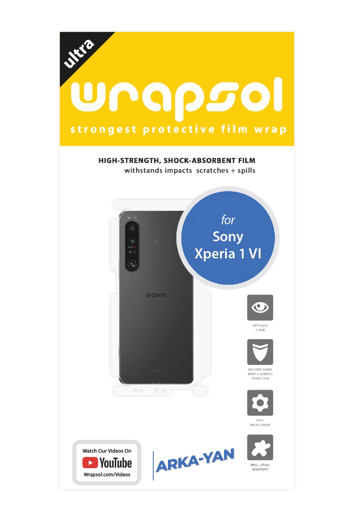 Sony Xperia 1 VI - Arka/Yan Koruyucu Parlak Şeffaf Poliüretan Film (150 micron)