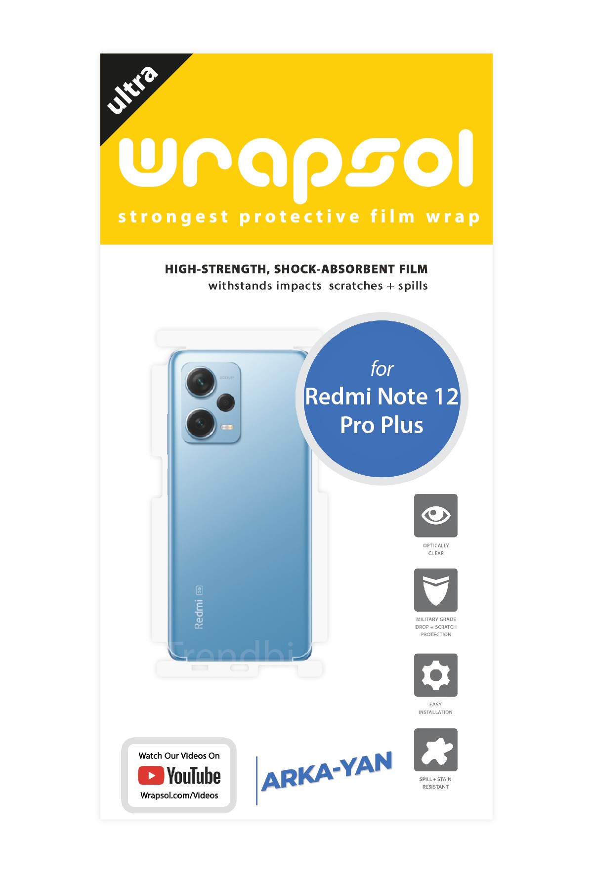 Xiaomi Redmi Note 12 Pro Plus - Arka/Yan Koruyucu Parlak Şeffaf Poliüretan Film (150 micron)