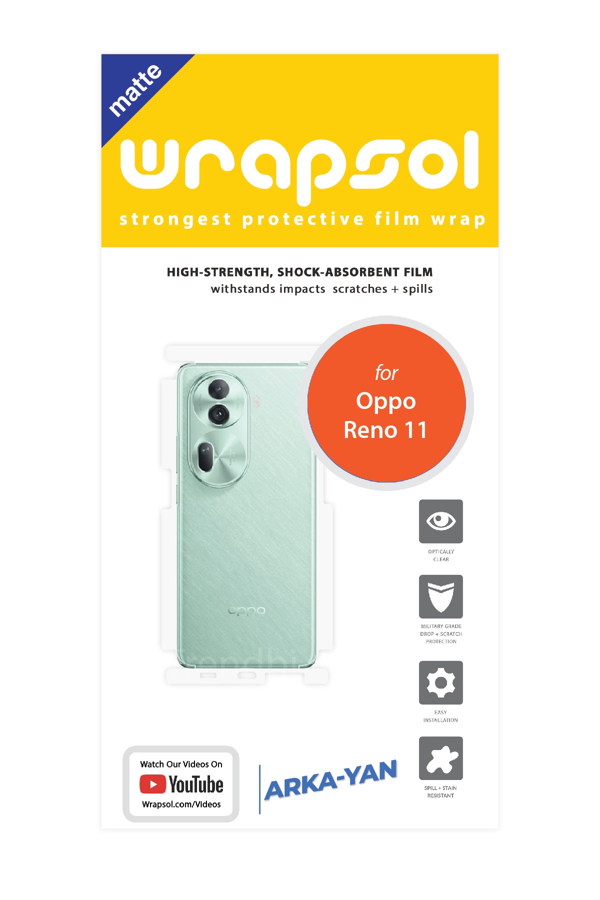 Oppo Reno 11 - Arka/Yan Koruyucu Mat Şeffaf Poliüretan Film (150 micron)
