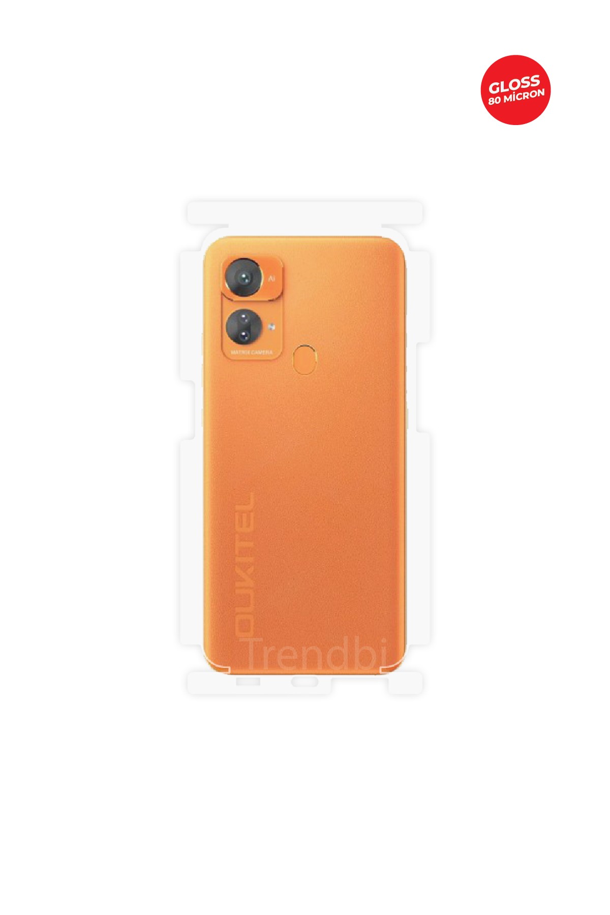 Oukitel C33 - Arka/Yan Koruyucu Parlak Şeffaf TPU Film (80 micron)