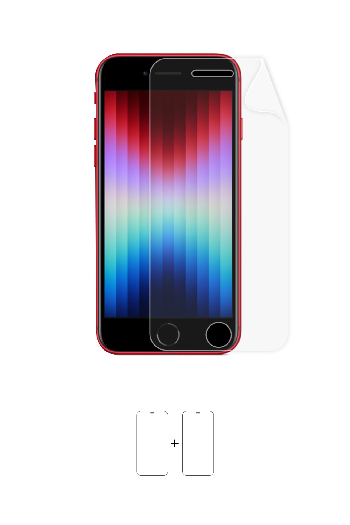 iPhone SE 2022 - Ekran Koruyucu Parlak Şeffaf Poliüretan Film (150 mikron)