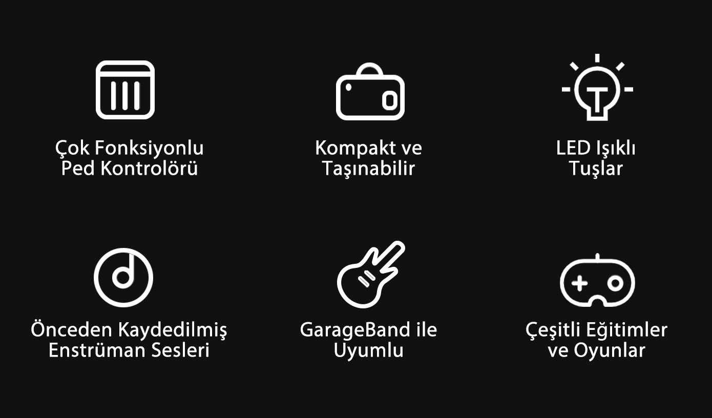 Popupiano Akıllı Taşınabilir Dijital Piyano - Uygulama Destekli Eğitici Müzik Aleti Çocuk - Yetişkin