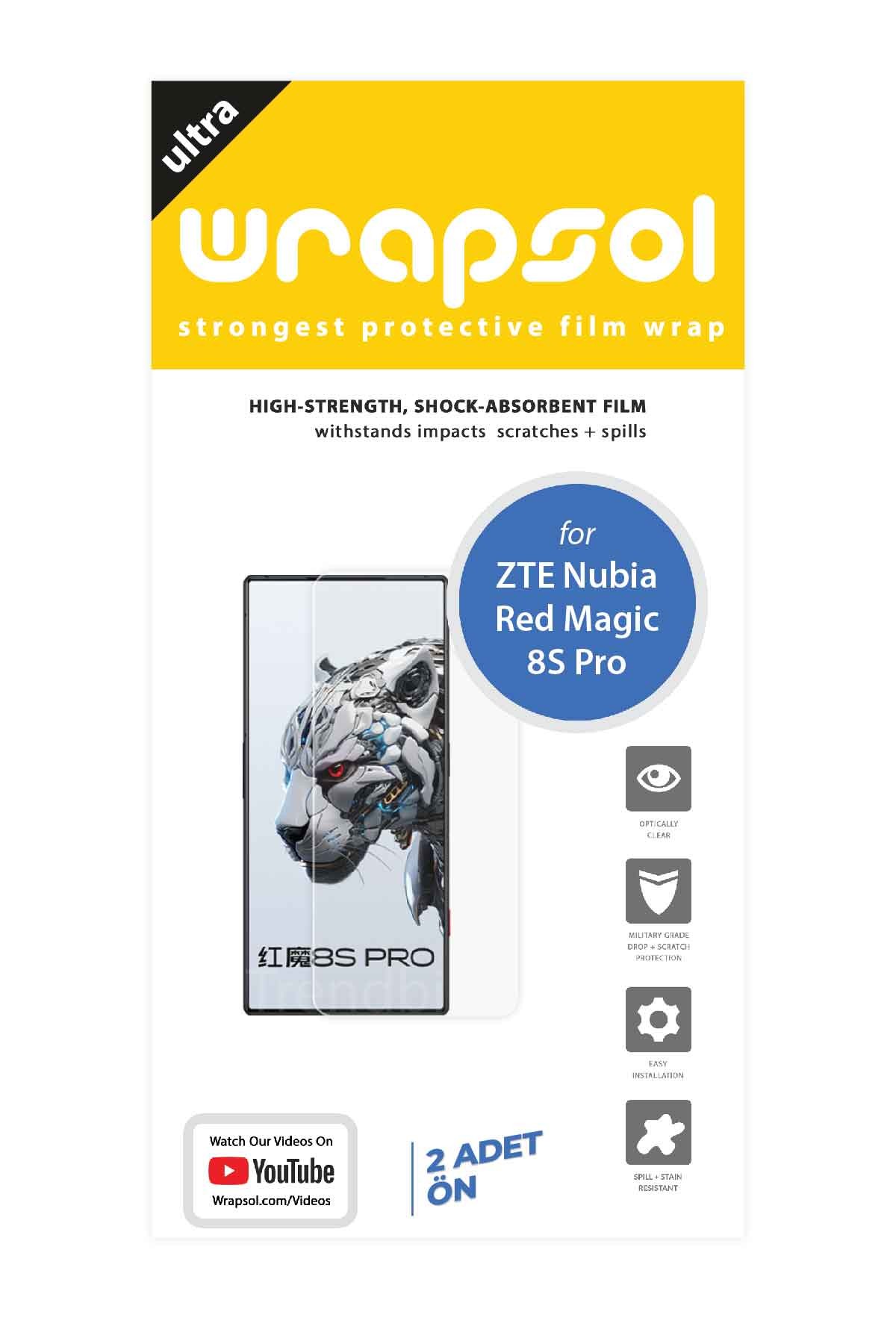 ZTE Nubia Red Magic 8S Pro - Ekran Koruyucu Parlak Şeffaf Poliüretan Film (150 mikron)