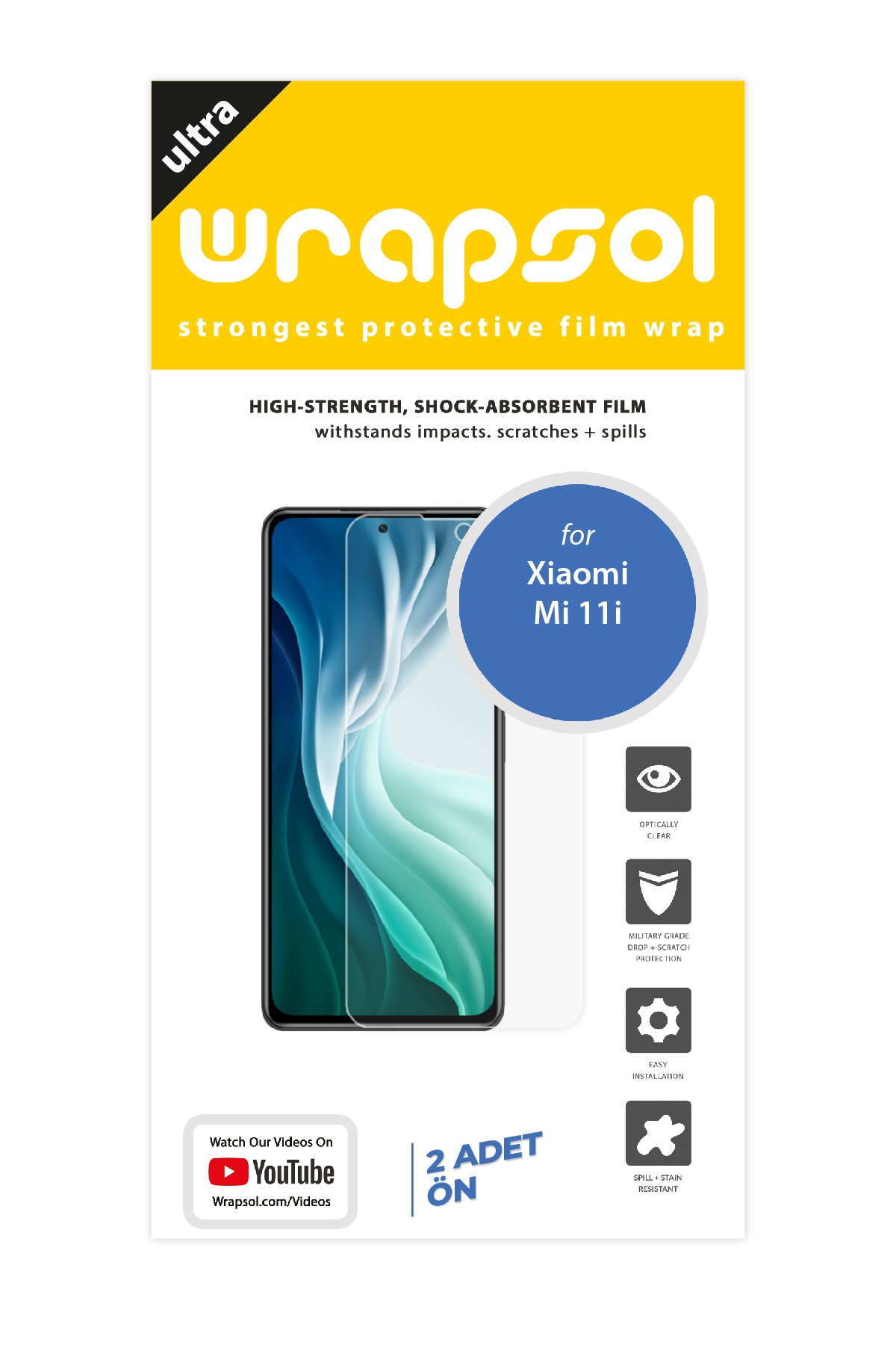 Xiaomi Mi 11i - Ekran Koruyucu Parlak Şeffaf Poliüretan Film (150 mikron)