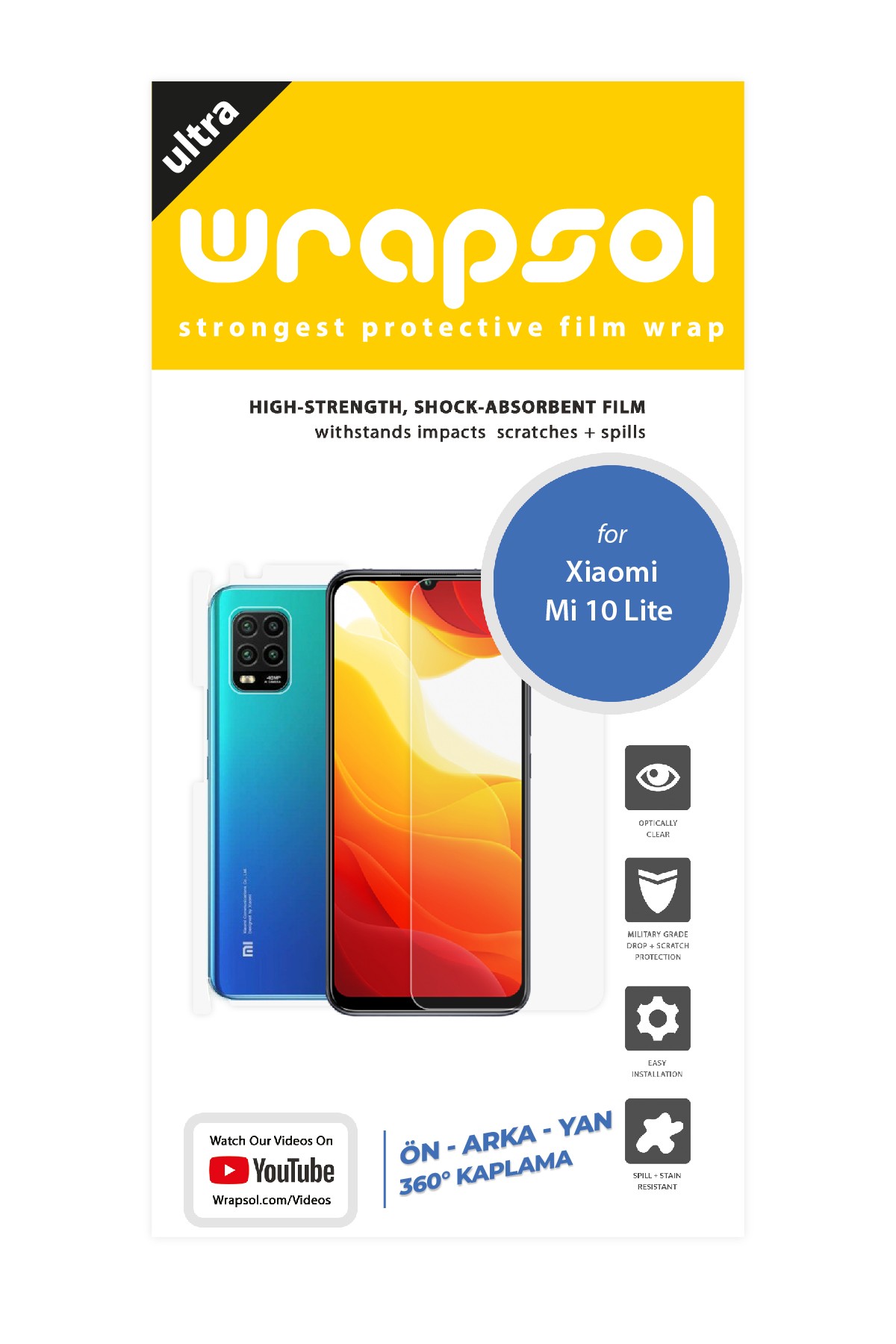 Xiaomi Mi 11 Lite - Fullbody Koruyucu Parlak Şeffaf Poliüretan Film (150 micron)