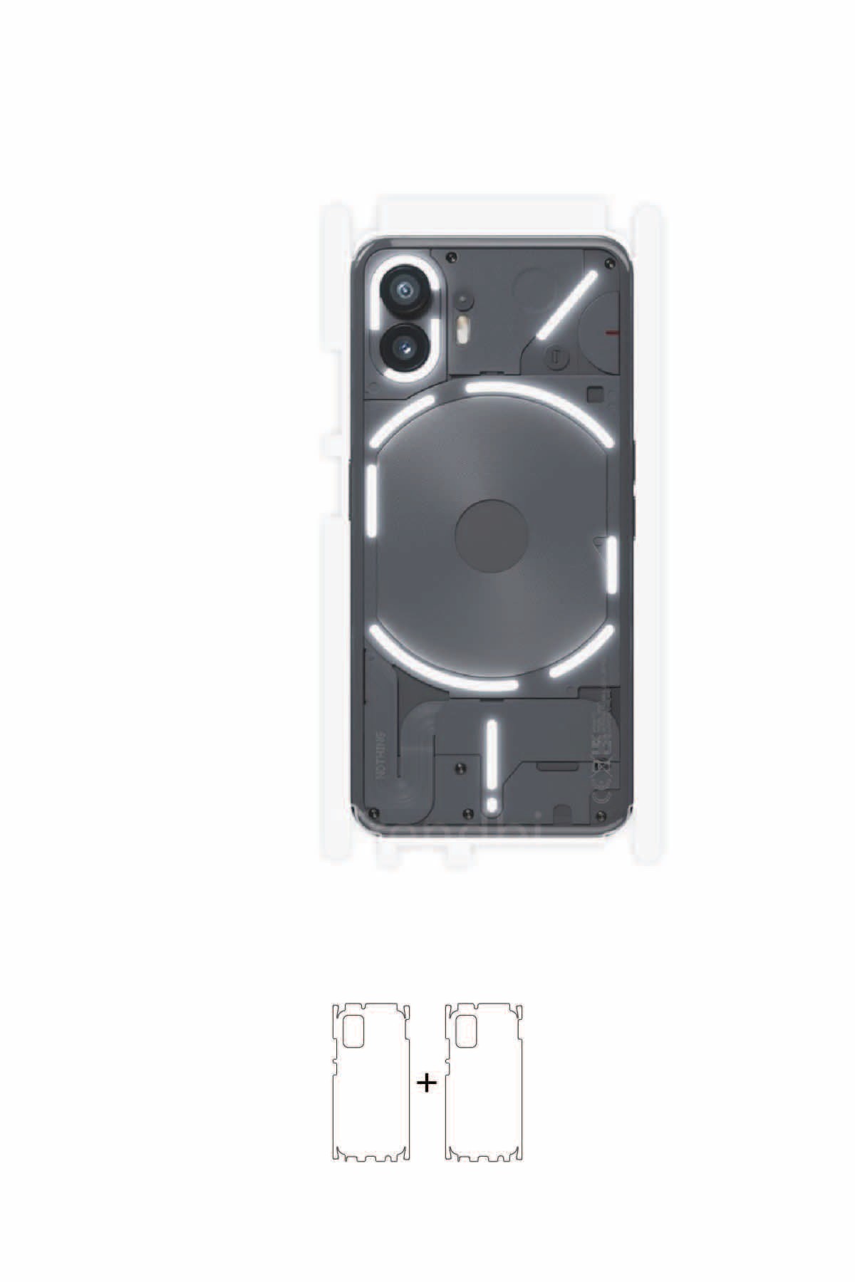 Nothing Phone 2 - Arka/Yan Koruyucu Parlak Şeffaf Poliüretan Film (150 micron)