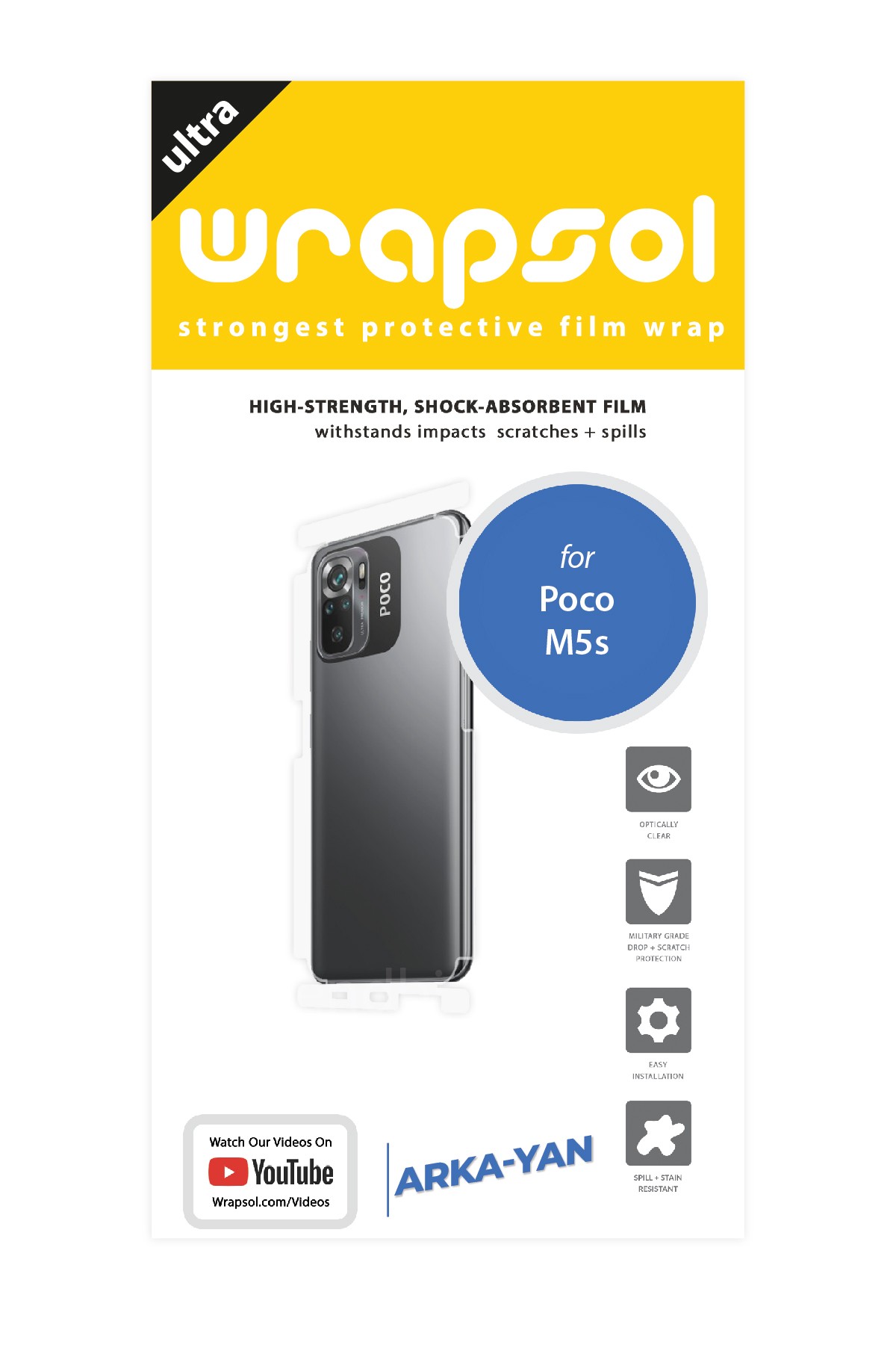 Xiaomi Poco M5s - Arka/Yan Koruyucu Parlak Şeffaf Poliüretan Film (150 micron)