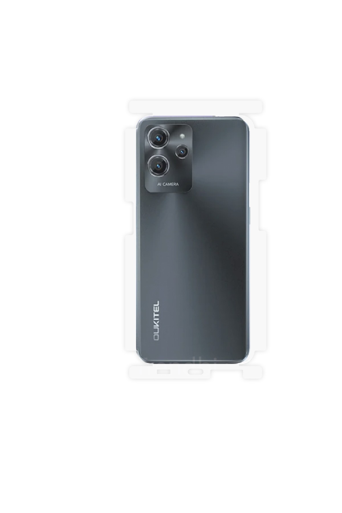 Oukitel C32 - Arka/Yan Koruyucu Parlak Şeffaf Poliüretan Film (150 micron)