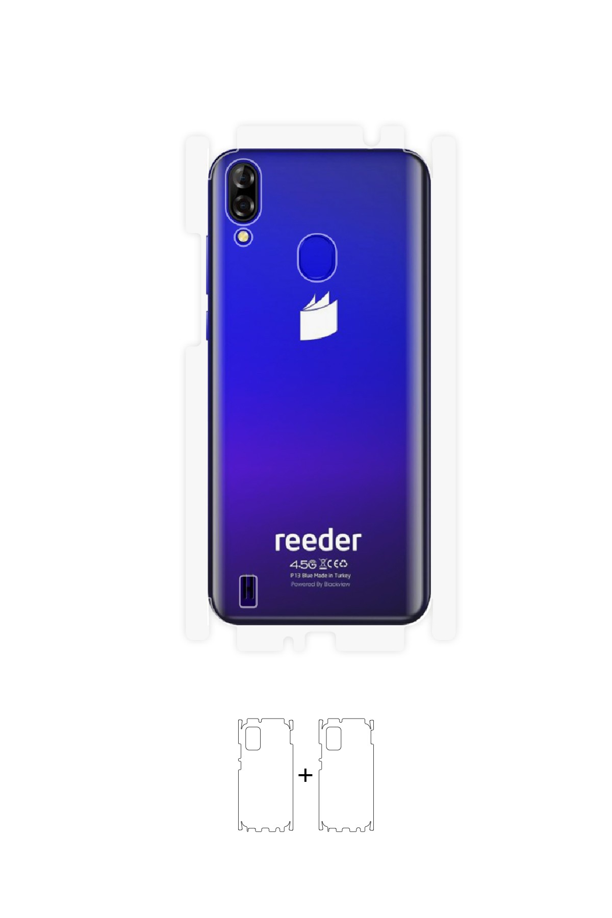 Reeder P13 Blue - Arka/Yan Koruyucu Parlak Şeffaf Poliüretan Film (150 micron)