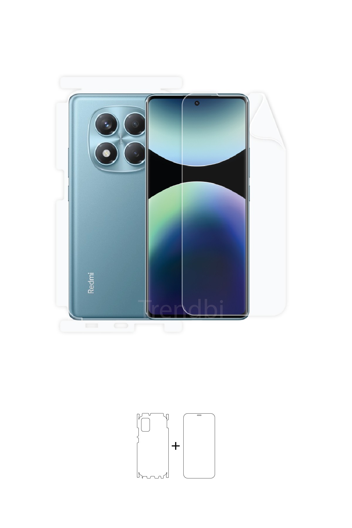 Xiaomi Redmi Note 14 Pro - Fullbody Koruyucu Parlak Şeffaf Poliüretan Film (150 micron)