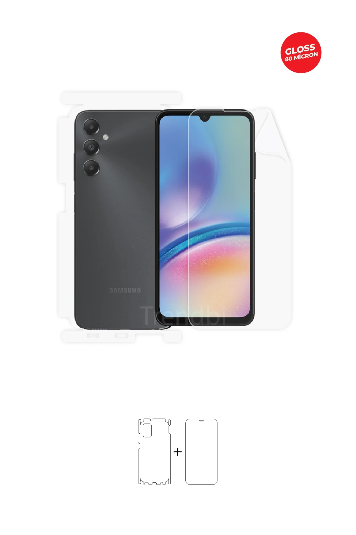 Samsung Galaxy A05S - Fullbody Koruyucu Parlak Şeffaf TPU Film (80 micron)