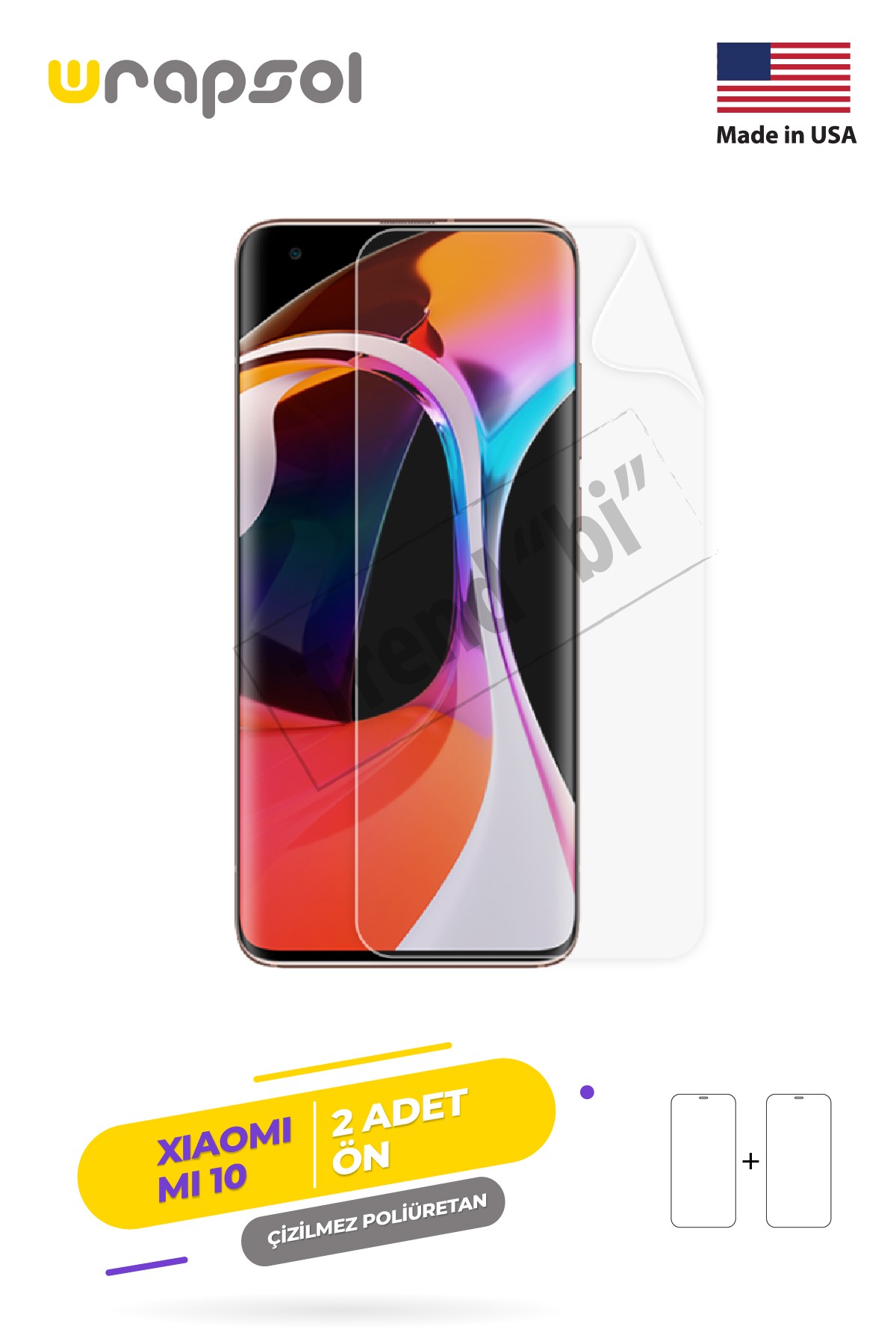 Xiaomi Mi 10 - Ekran Koruyucu Parlak Şeffaf Poliüretan Film (150 mikron)