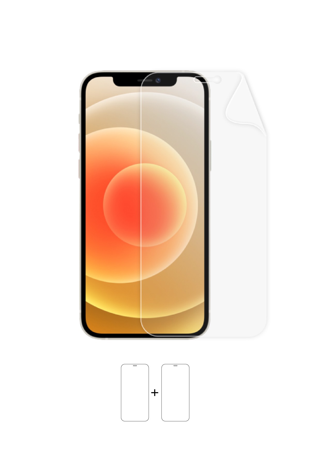iPhone 12 - Ekran Koruyucu Parlak Şeffaf Poliüretan Film (150 mikron)