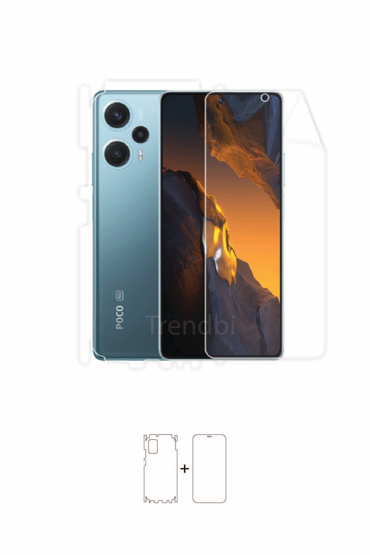 Xiaomi Poco F5 - Fullbody Koruyucu Parlak Şeffaf Poliüretan Film (150 micron)
