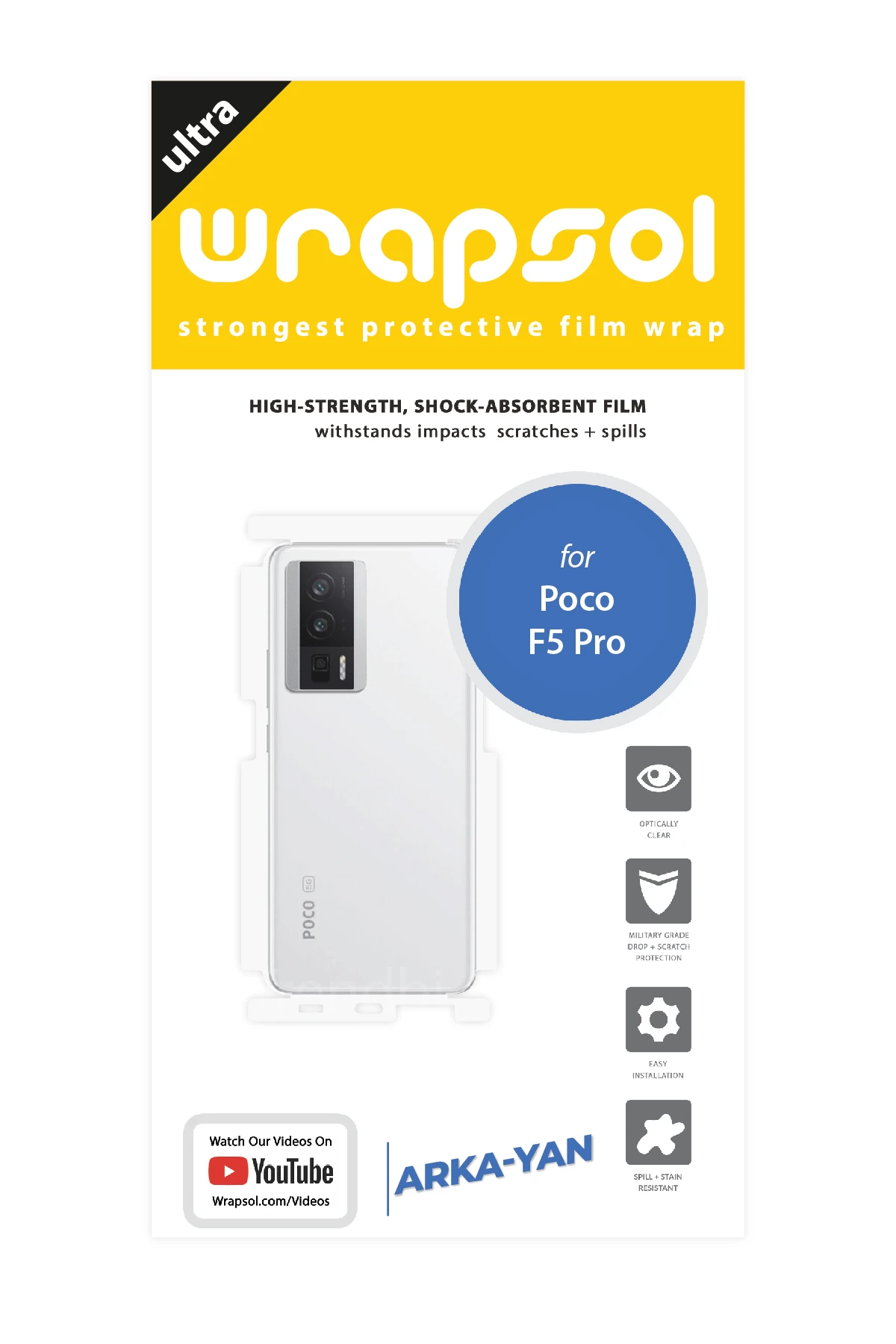 Xiaomi Poco F5 Pro - Arka/Yan Koruyucu Parlak Şeffaf Poliüretan Film (150 micron)